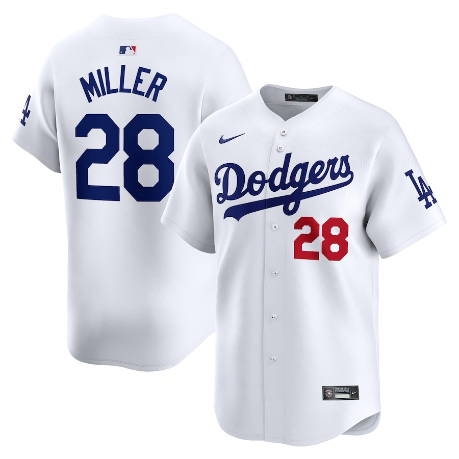 Bobby Miller 28 Los Angeles Dodgers Home Limited Player White MLB Jersey Men's