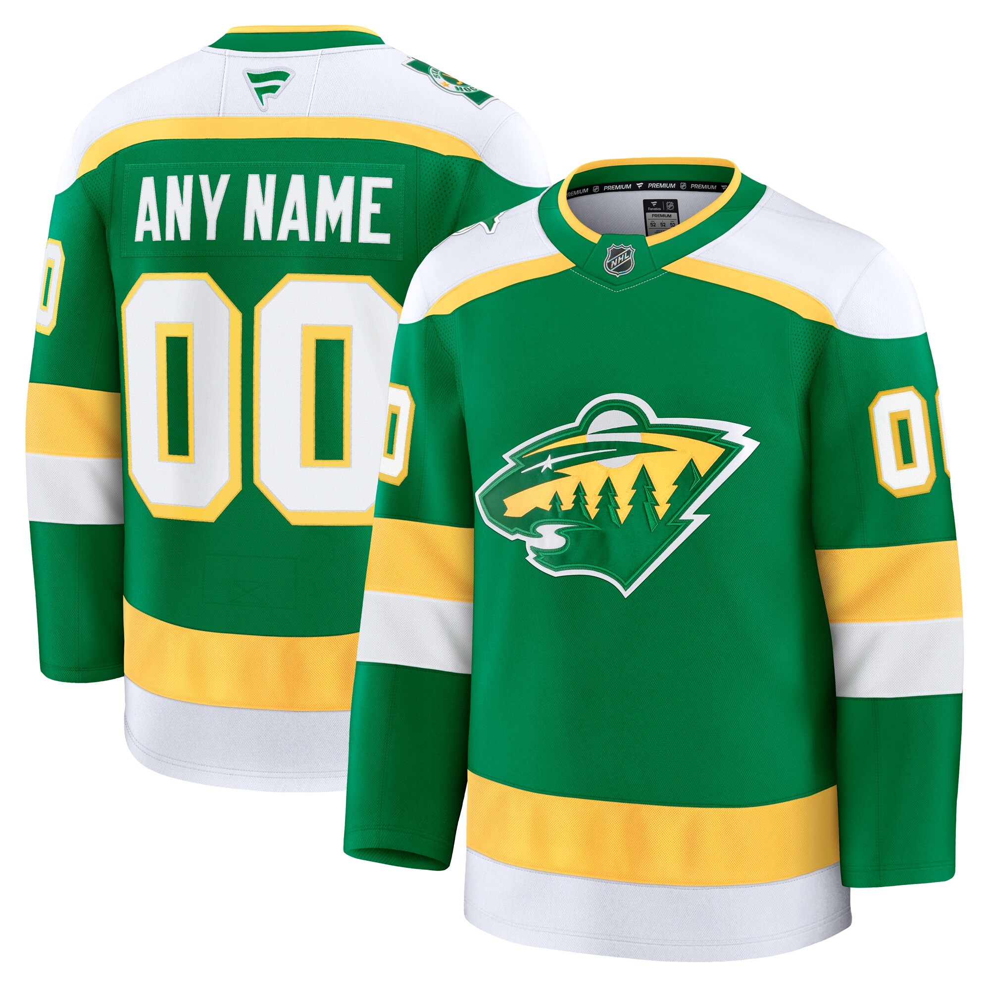 Minnesota Wild Green Alternate Premium Custom NHL Jersey Men's
