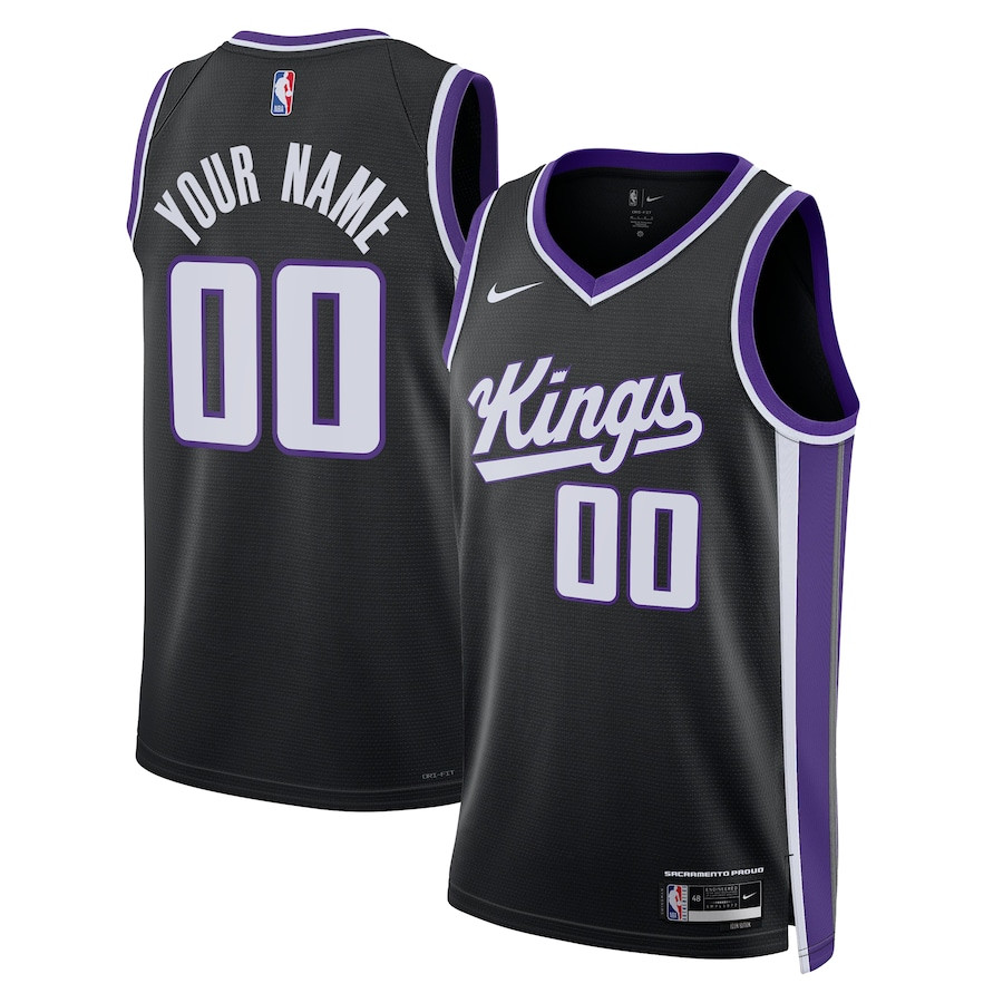 Sacramento Kings 2023/24 Icon Swingman Custom Black NBA Jersey Men's