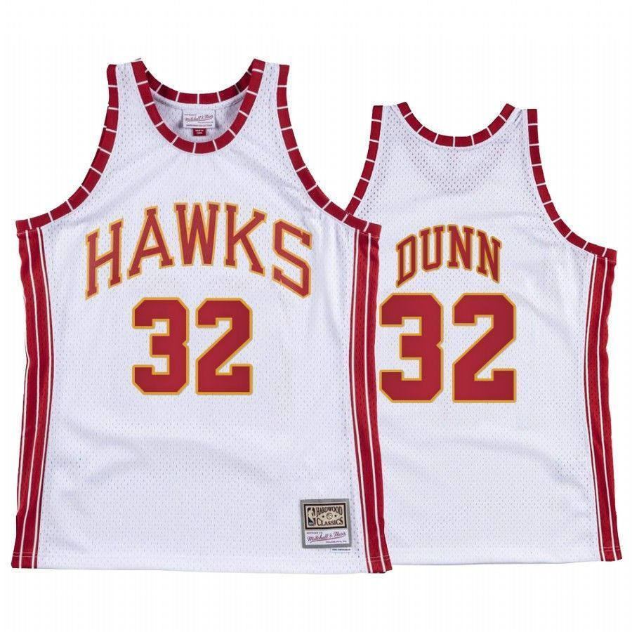 Kris Dunn 32 Atlanta Hawks Hardwood Classics White NBA Jersey Men's