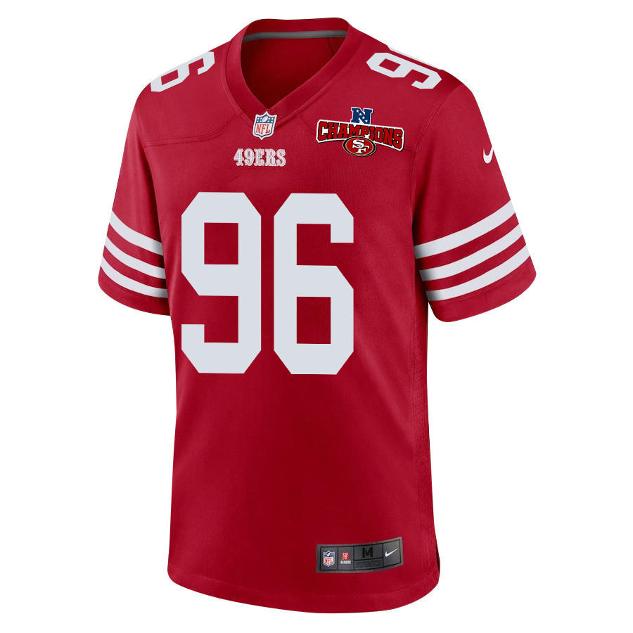 T.Y. McGill 96 San Francisco 49ers NFC Champions Patch Game Scarlet NFL Jersey Men's