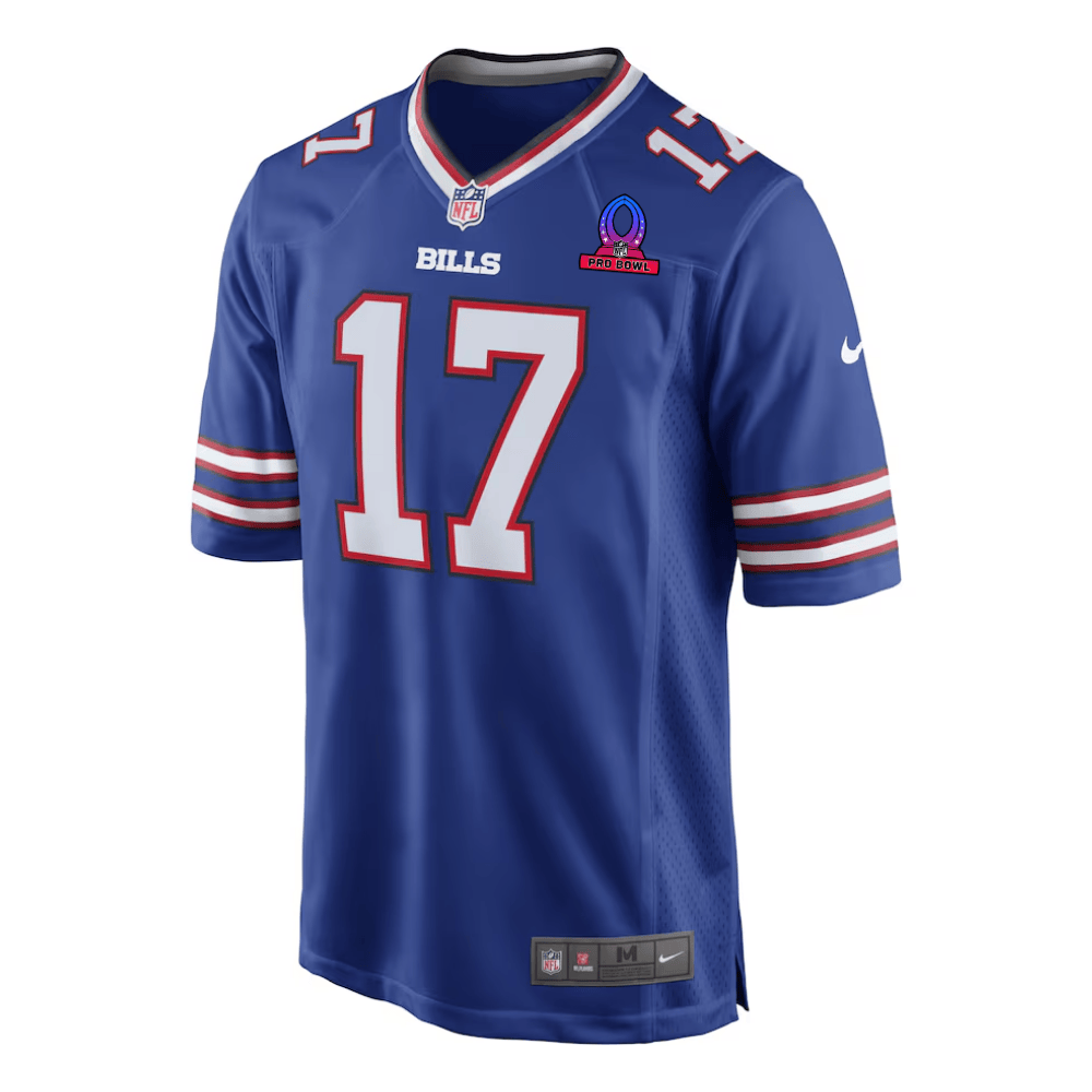 Josh Allen 17 Buffalo Bills 2025 Pro Bowl Patch Game Royal NFL Jersey Men's