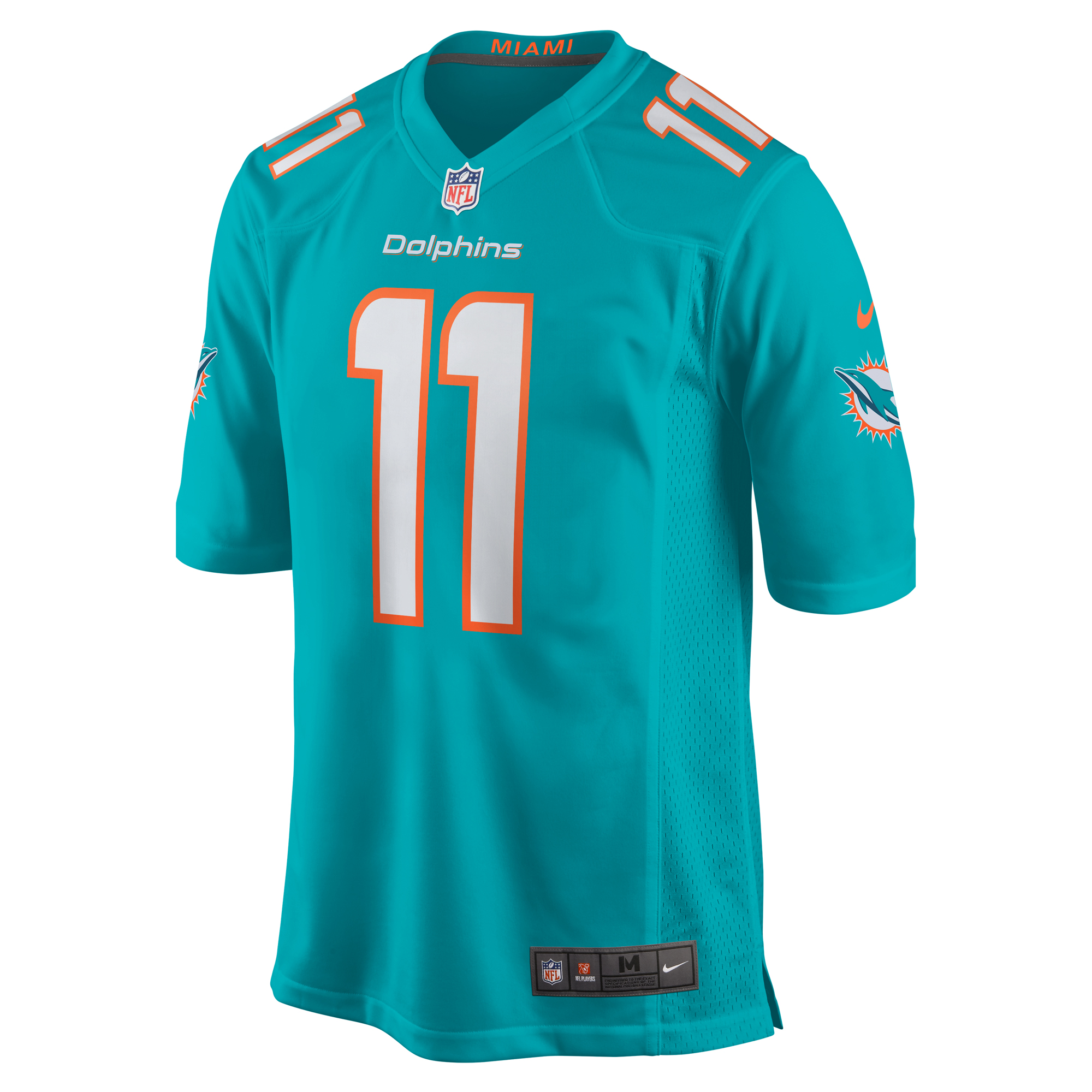 Miami Dolphins David Long Jr. Aqua Game NFL Jersey Men's