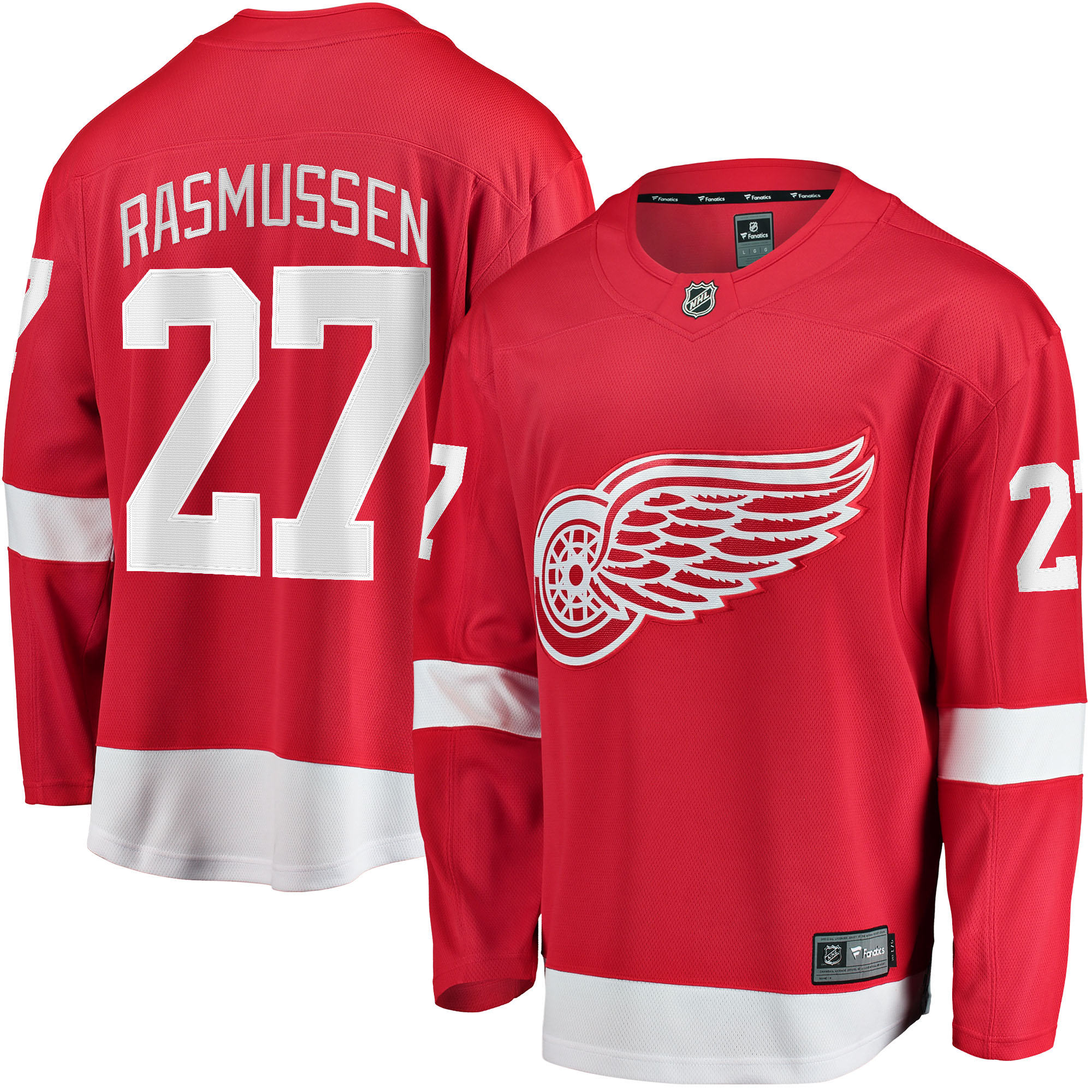 Detroit Red Wings Michael Rasmussen Red Home Breakaway Player NHL Jersey Men's