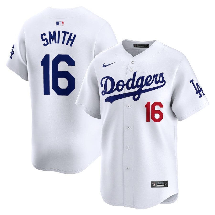 Will Smith 16 Los Angeles Dodgers Home Limited White MLB Jersey Men's