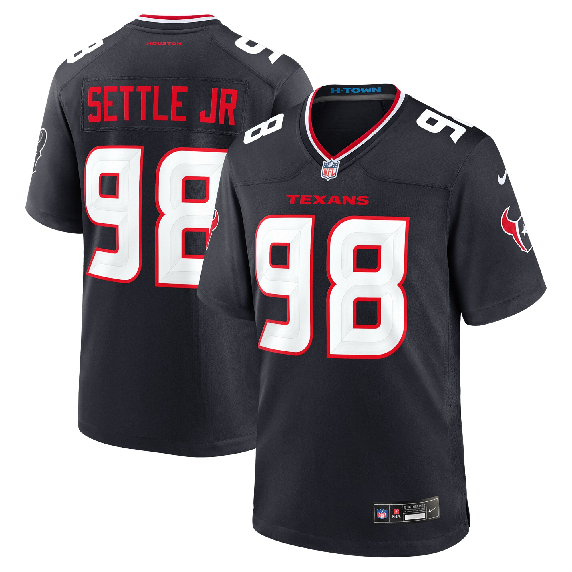 Houston Texans Tim Settle Jr. Navy Team Game NFL Jersey Men's