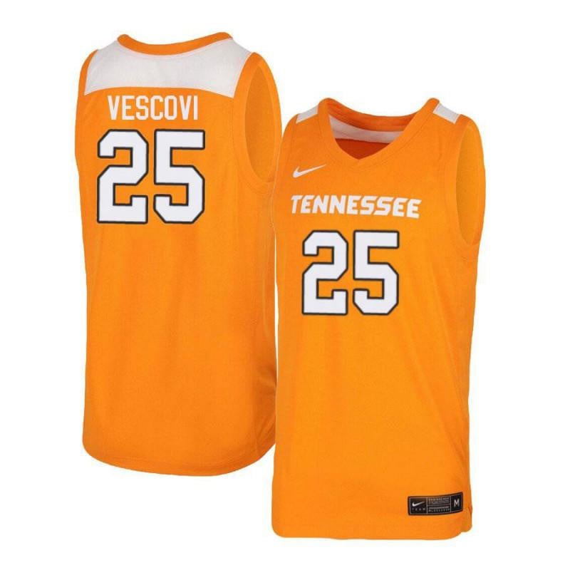 25 Santiago Vescovi Orang White Elite Tennessee Volunteers NCAA Jersey Men's