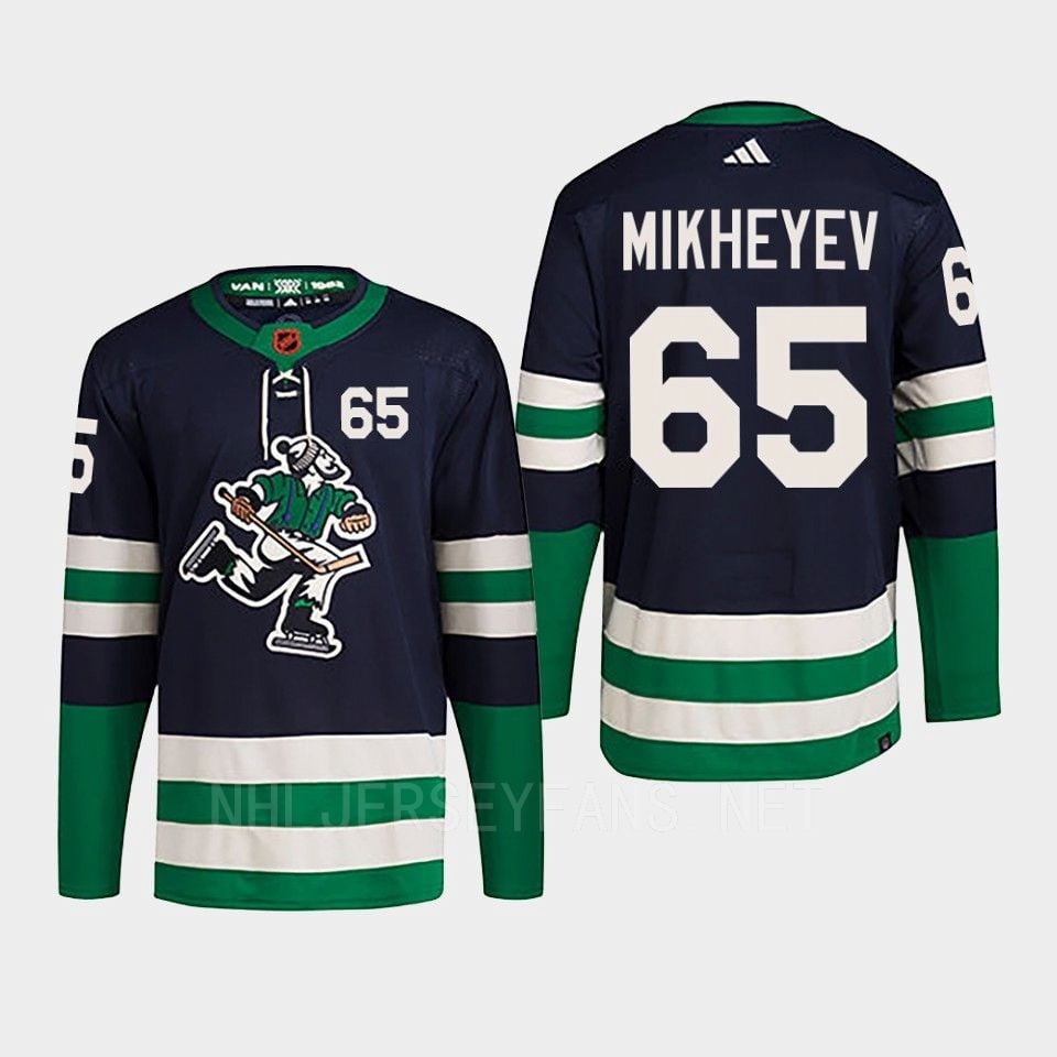 Ilya Mikheyev 65 Reverse Retro 2.0 2022 Vancouver Canucks Navy Primegreen NHL Jersey Men's