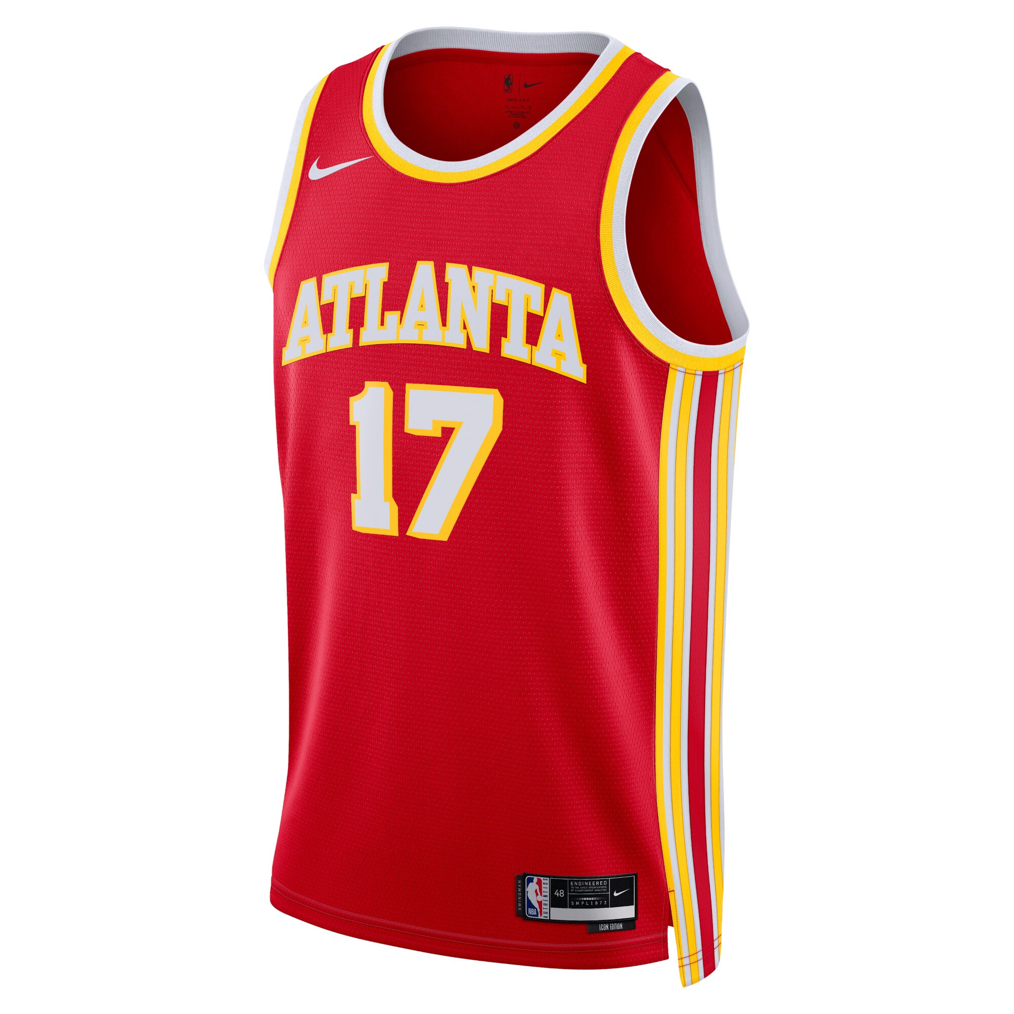 Camiseta Icon Edition Swingman de los Atlanta Hawks Rojo Onyeka Okongw Unisex NBA Jersey Unisex