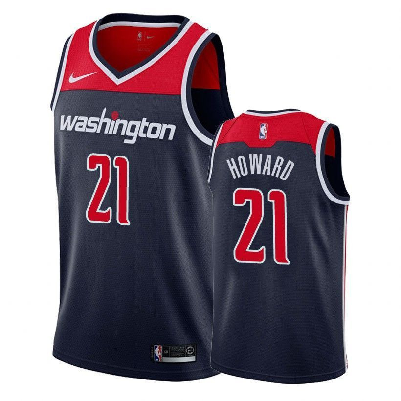 Washington Wizards Dwight Howard 21 Statet Navy NBA Jersey Men's