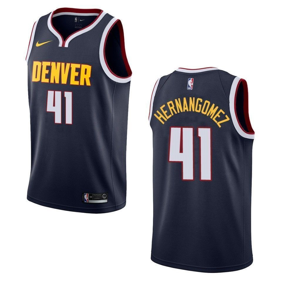 Denver Nuggets 41 Juan Hernangomez Icon Swingman Navy NBA Jersey Men's