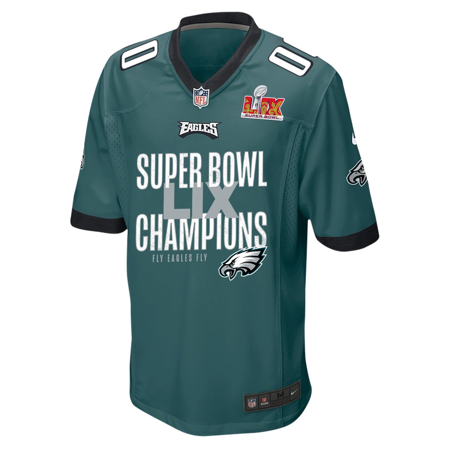 Philadelphia Eagles Super Bowl LIX Champions V5 Game Custom Midnight Green NFL Jersey Men's