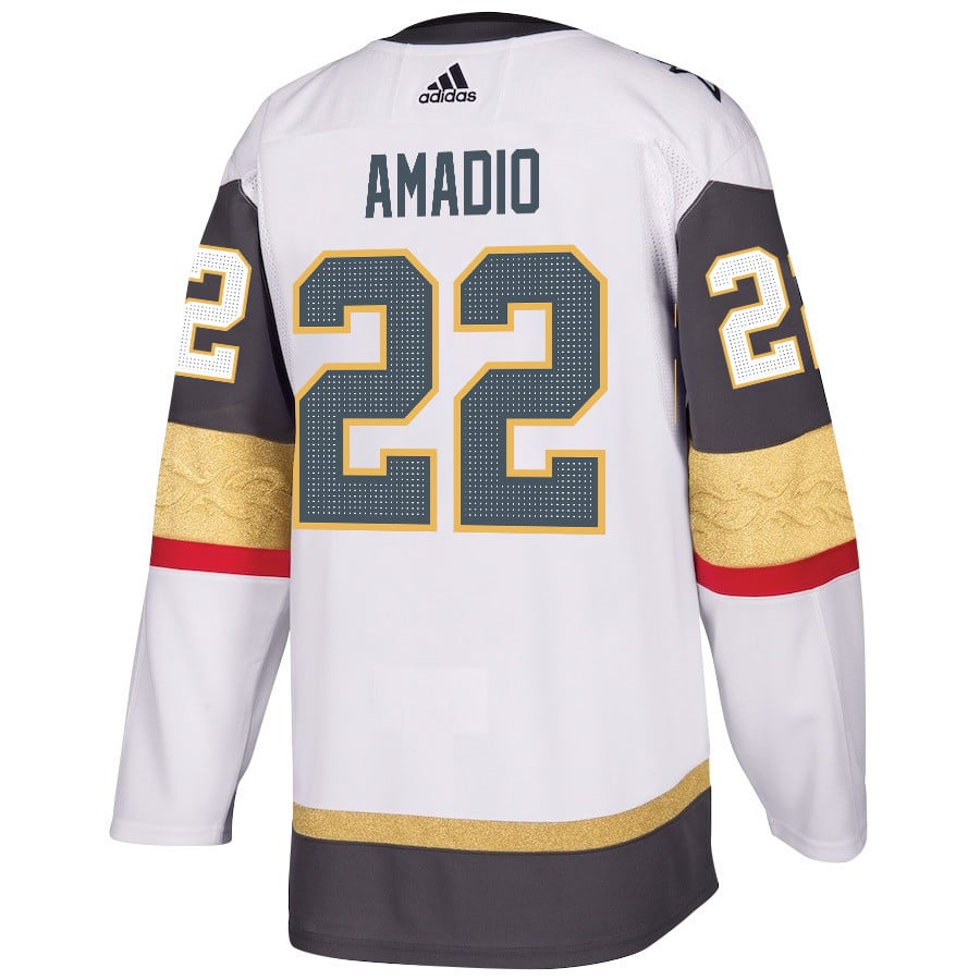Mike Amadio 22 Vegas Golden Knights Stanley Cup 2023 Champions Patch Away Breakaway White NHL Jersey Men's