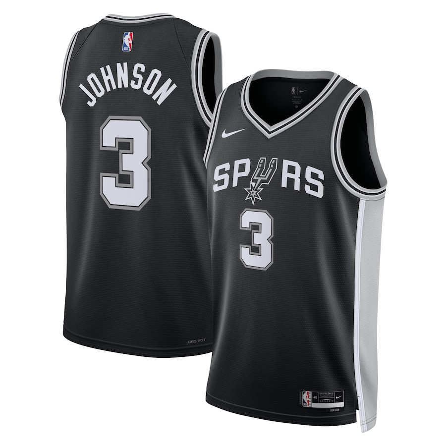 Keldon Johnson 3 San Antonio Spurs Unisex Swingman Icon Edition Black NBA Jersey Unisex