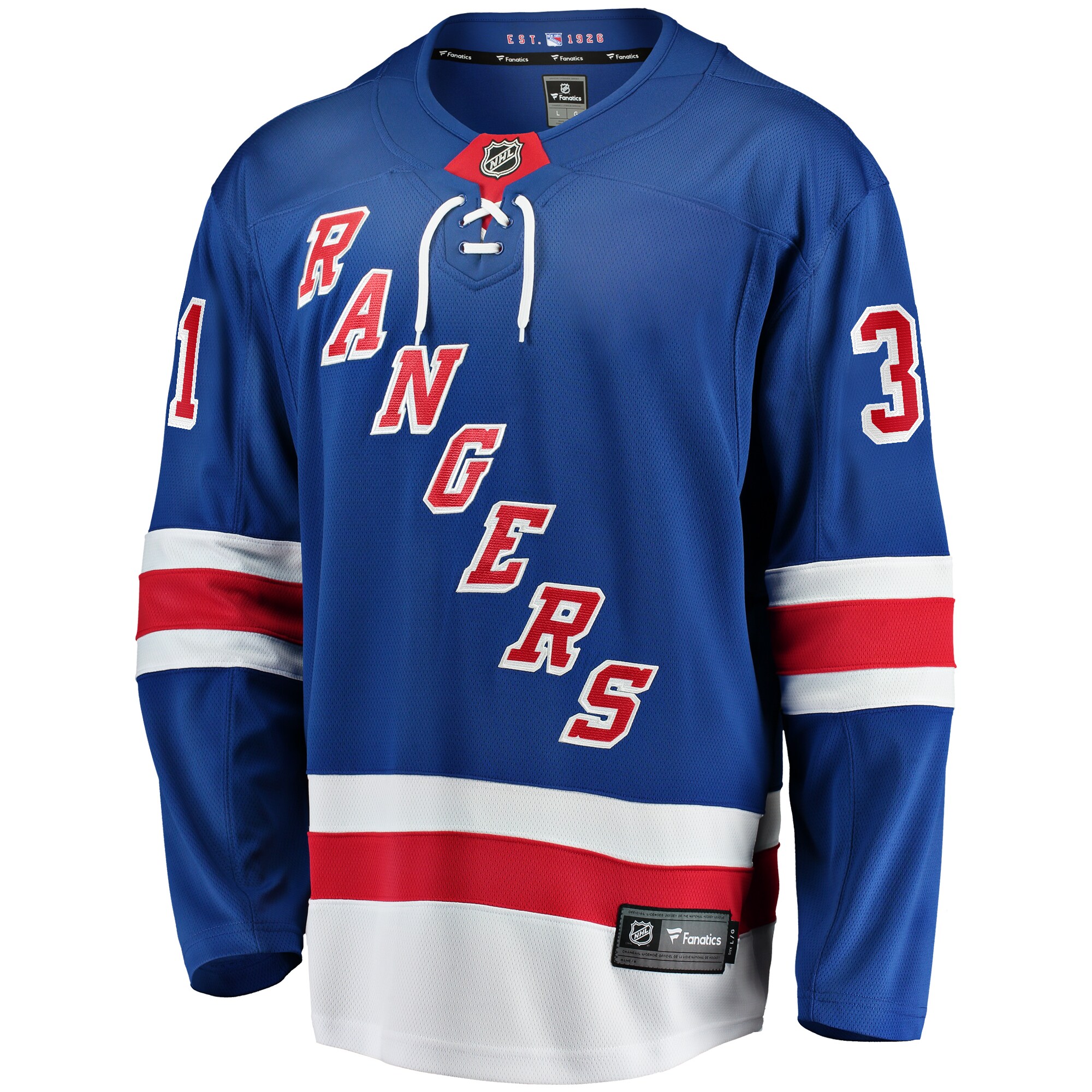 New York Rangers Igor Shesterkin Blue Home Breakaway Player NHL Jersey Men's