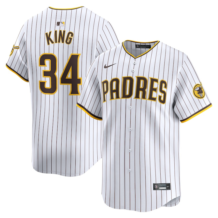 Michael King 34 San Diego Padres Home Limited Player White MLB Jersey Men's