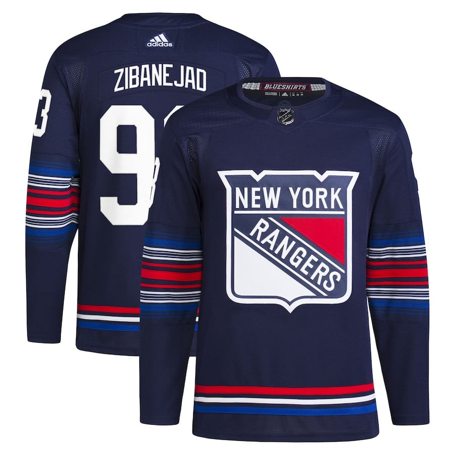 Mika Zibanejad 93 New York Rangers Alternate Primegreen Navy NHL Jersey Men's