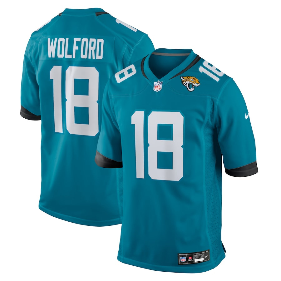 John Wolford 18 Jacksonville Jaguars Team Game Teal NFL Jersey Men's