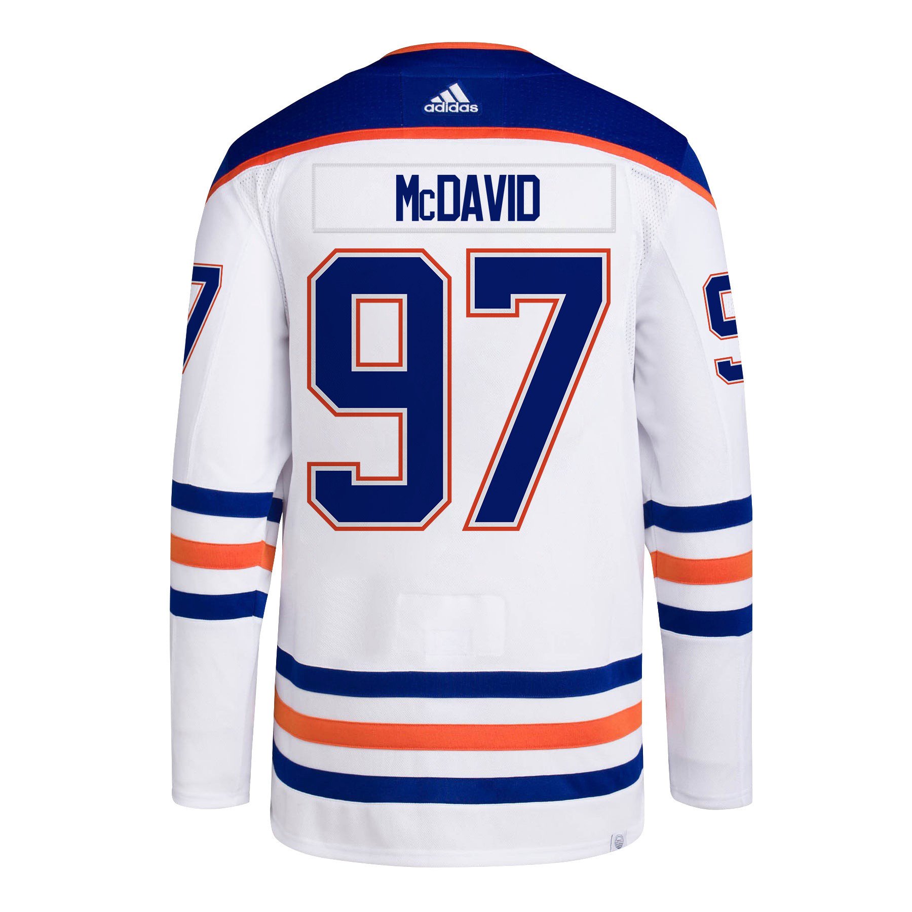 Connor McDavid 97 Edmonton Oilers 2024 STANLEY CUP Final Away White NHL Jersey Men's