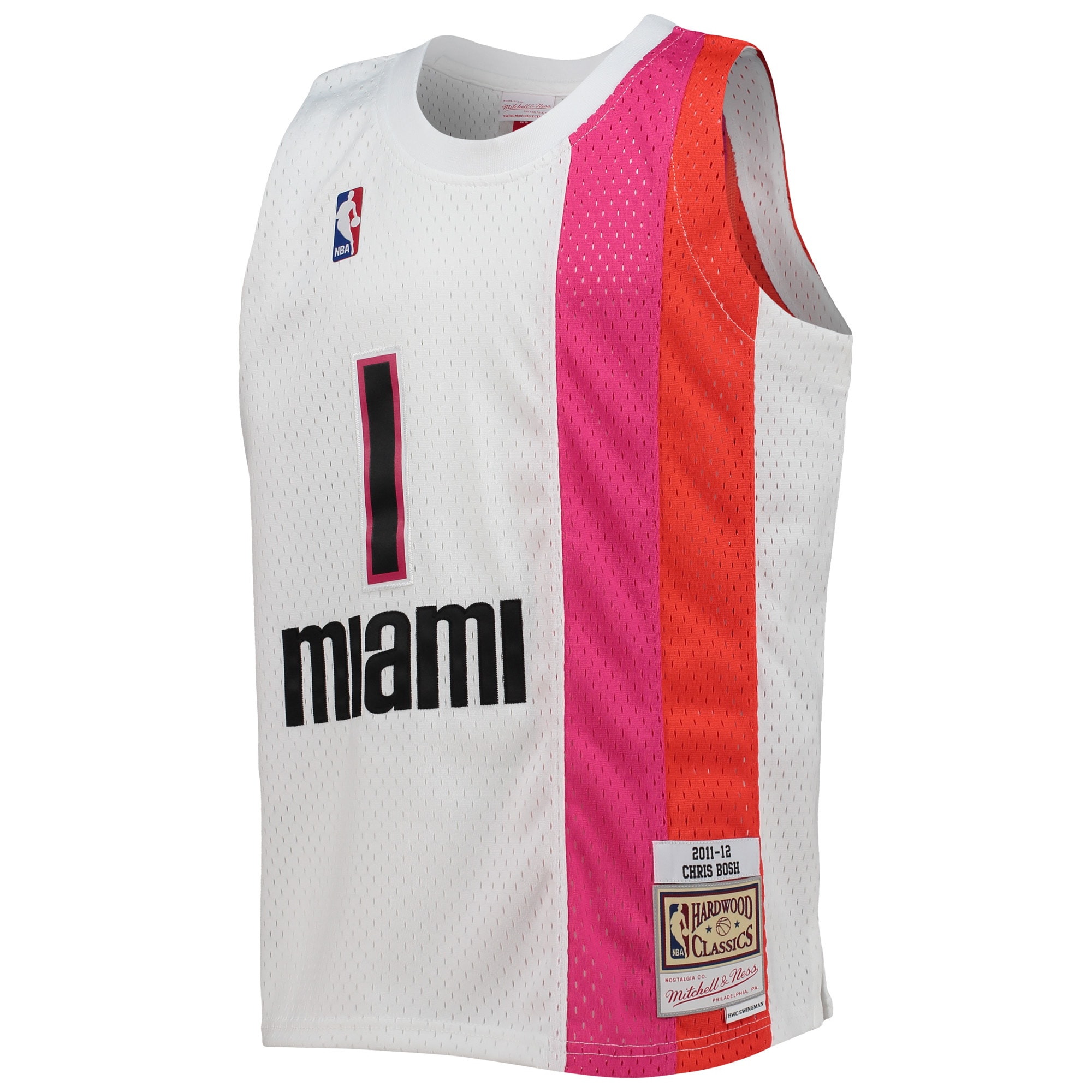 Mitchell Ness Chris Bos White Miami Heat 2011/12 Hardwood Classics Swingman NBA Jersey Youth