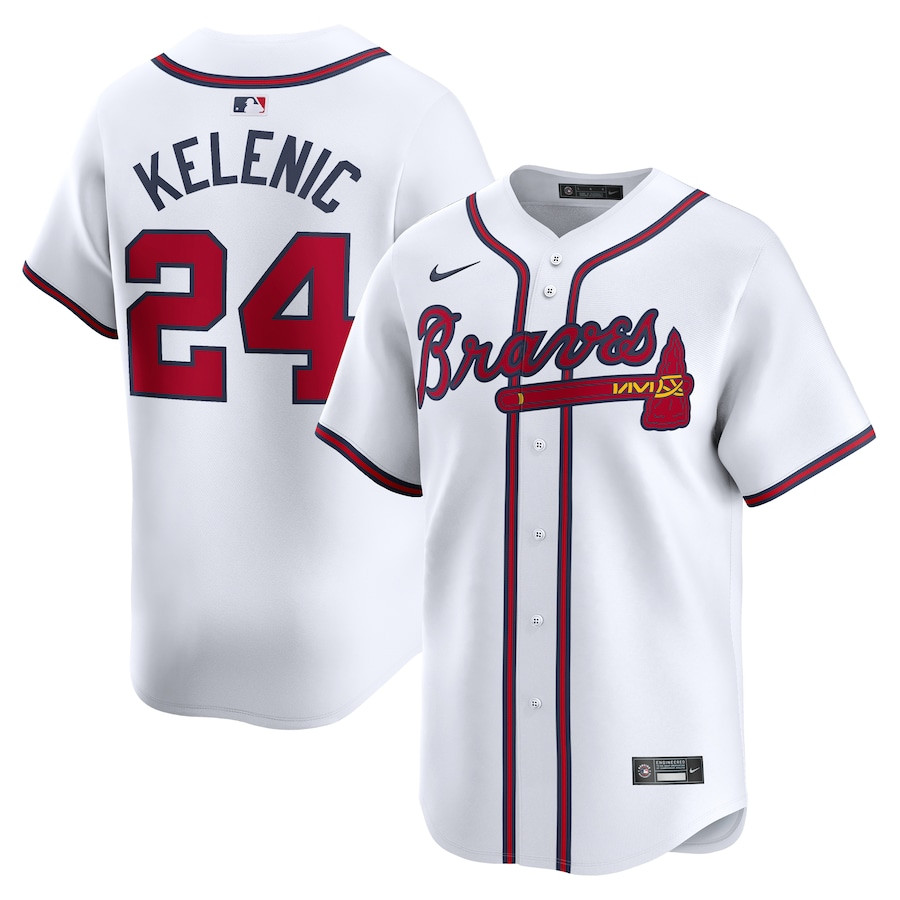 Jarred Kelenic 24 Atlanta Braves Home Limited White MLB Jersey Men's