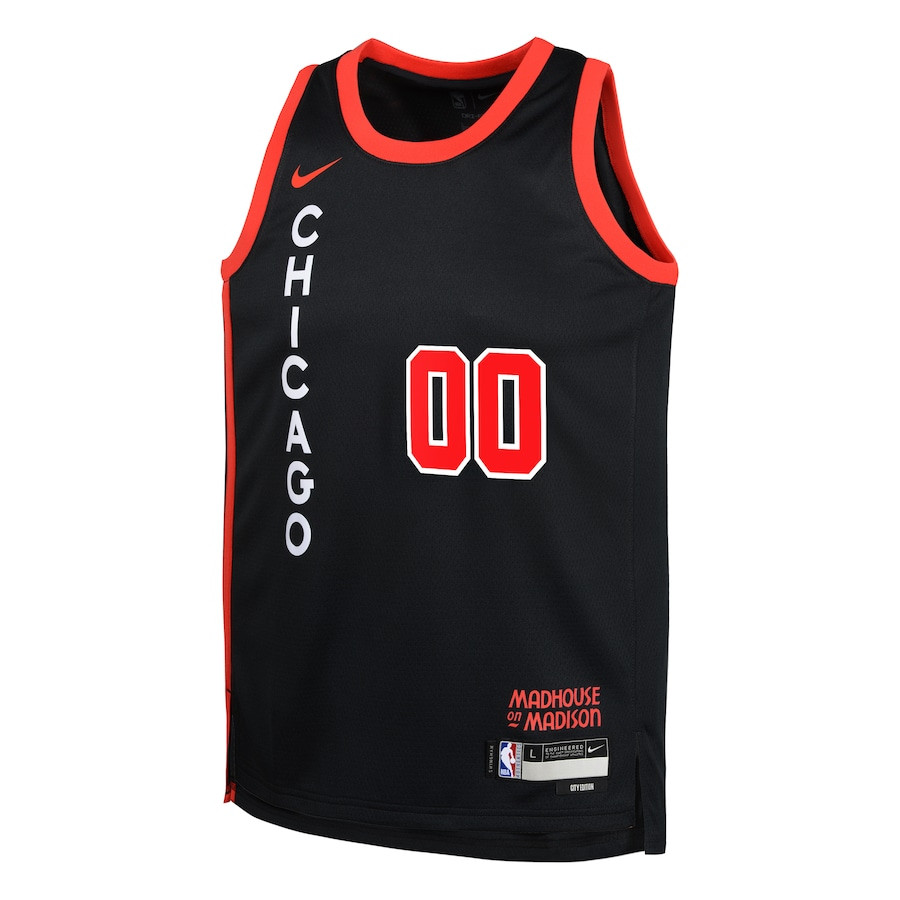 Chicago Bulls 2023/24 City Edition Swingman Custom Black NBA Jersey Youth