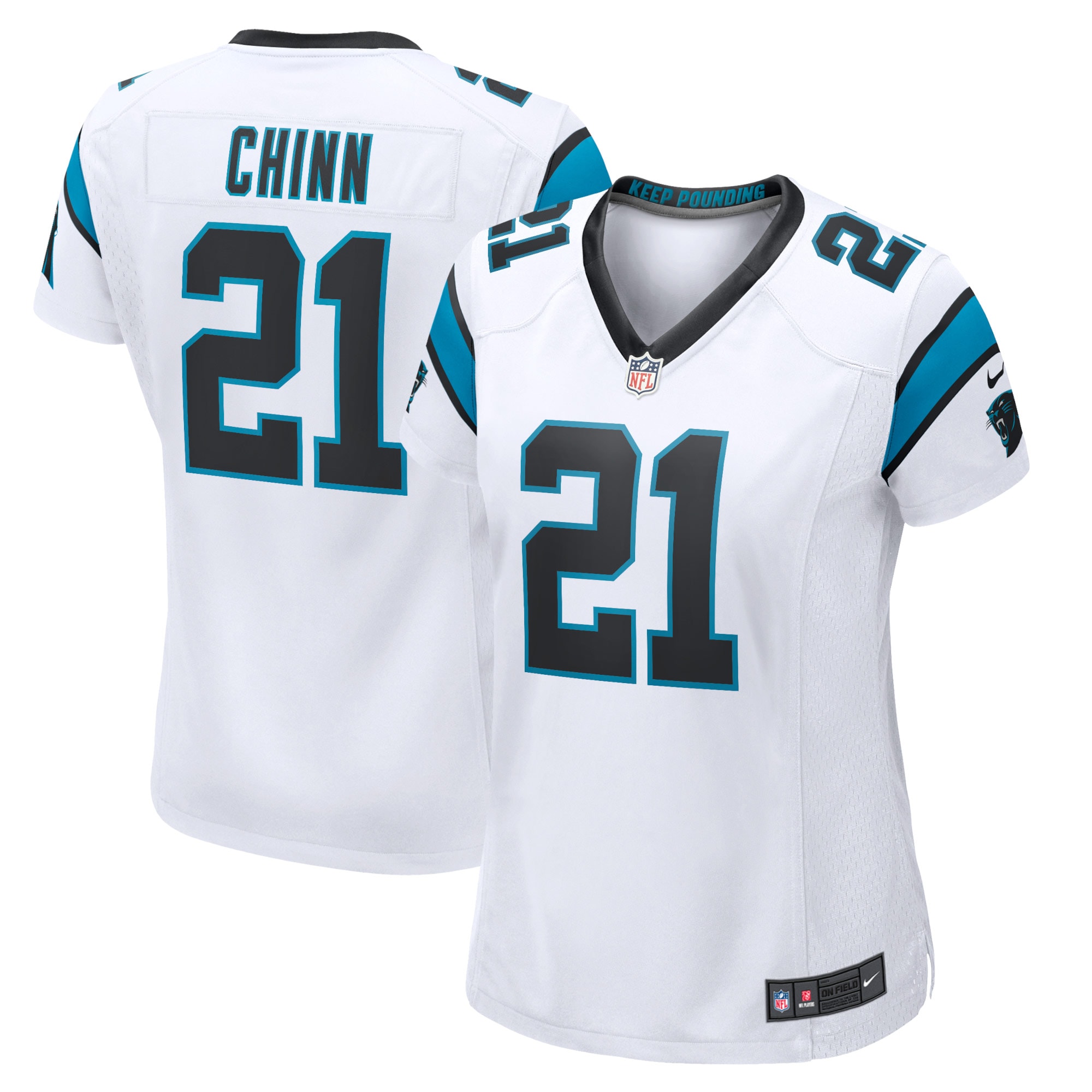 Carolina Panthers Jeremy Chinn White Game NFL Jersey Women's
