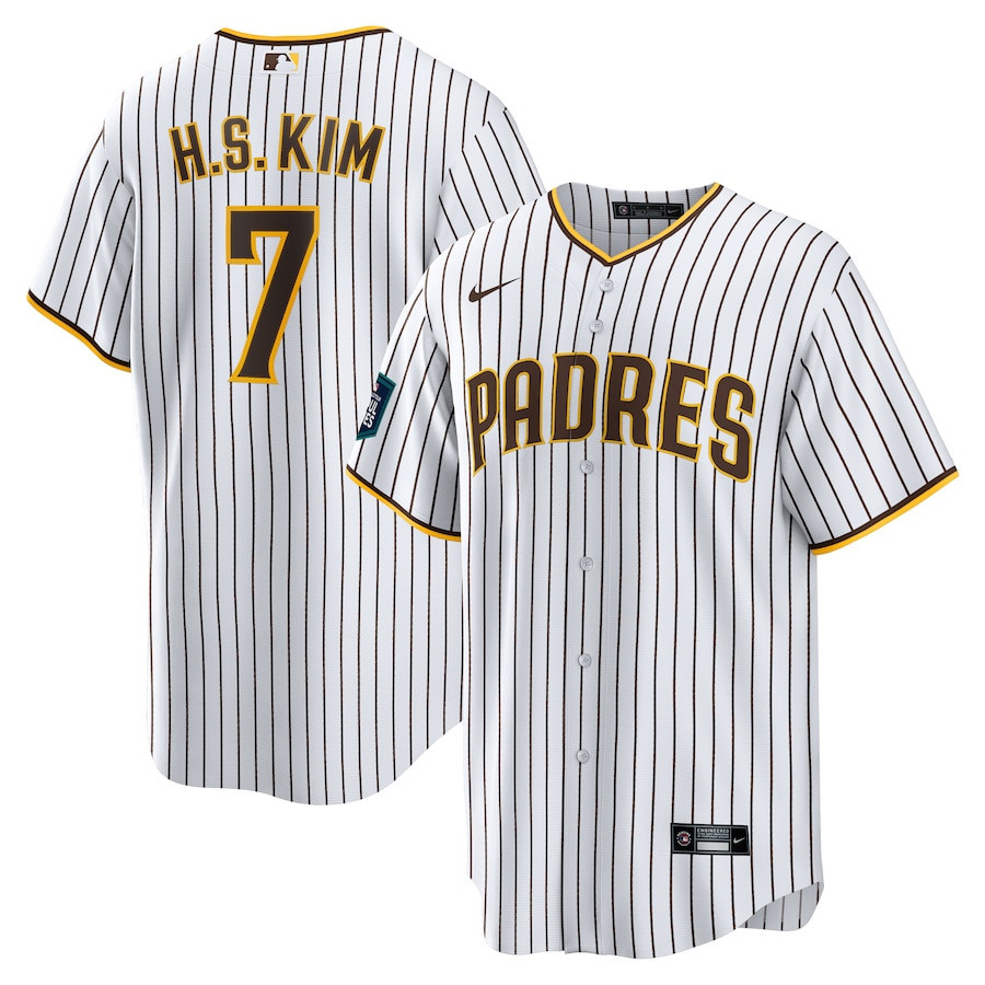 Ha-Seong Kim 7 San Diego Padres 2024 World Tour Seoul Series Home White MLB Jersey Men's