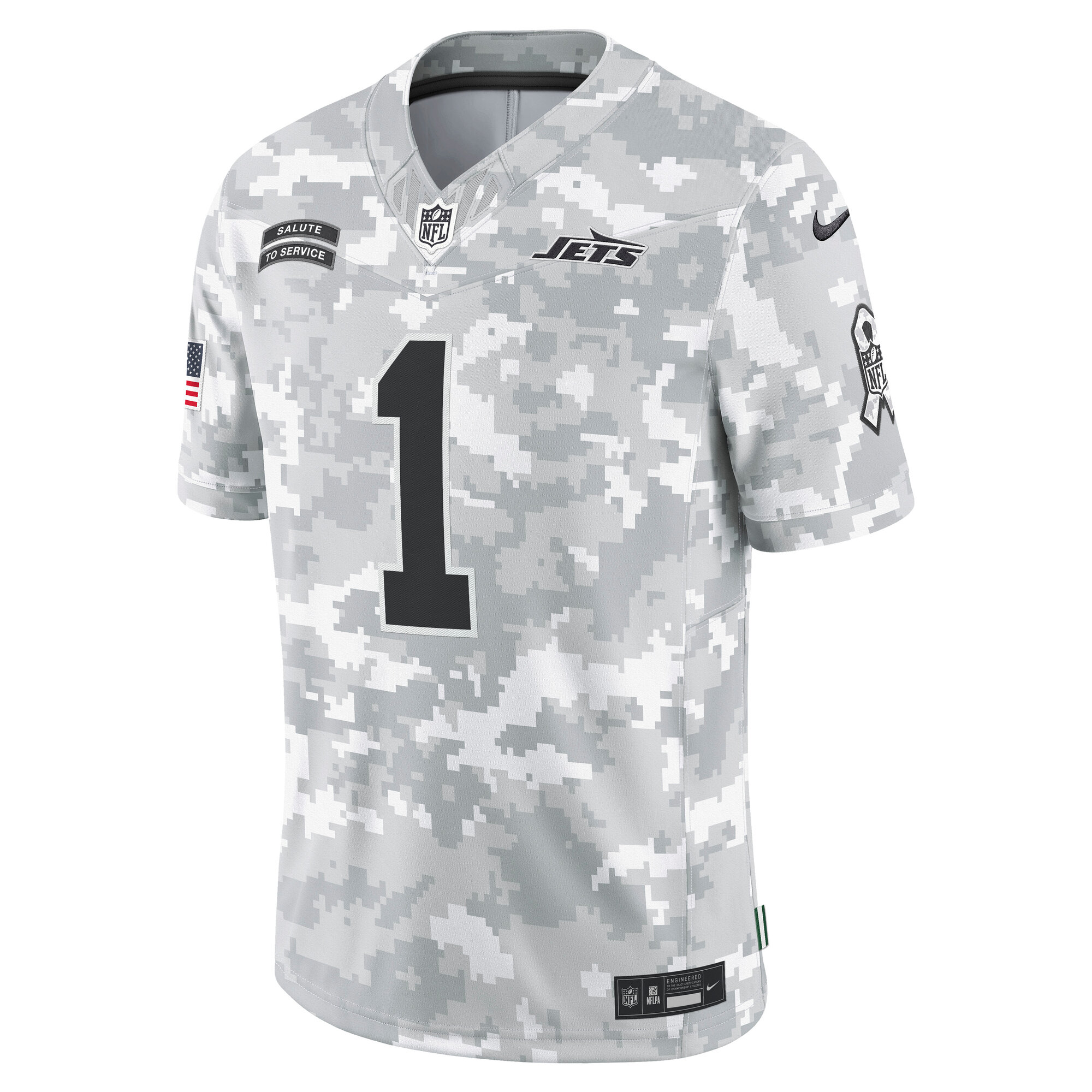 New York Jets Sauce Gardner Arctic Camo 2024 Salute to Service Limited NFL Jersey Men's