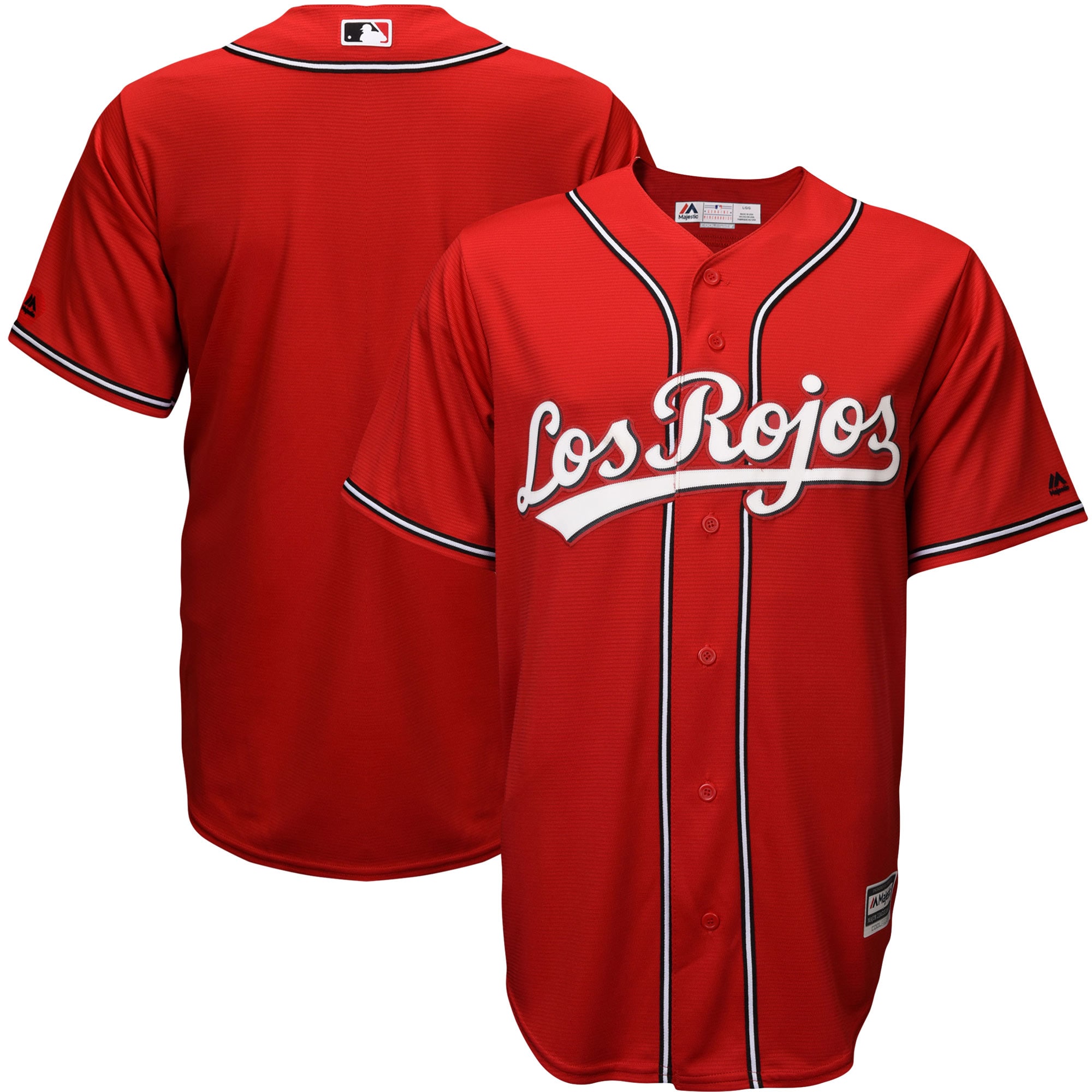 Cincinnati Reds Majestic Scarlet Alternate Los Rojos Cool Base MLB Jersey Men's
