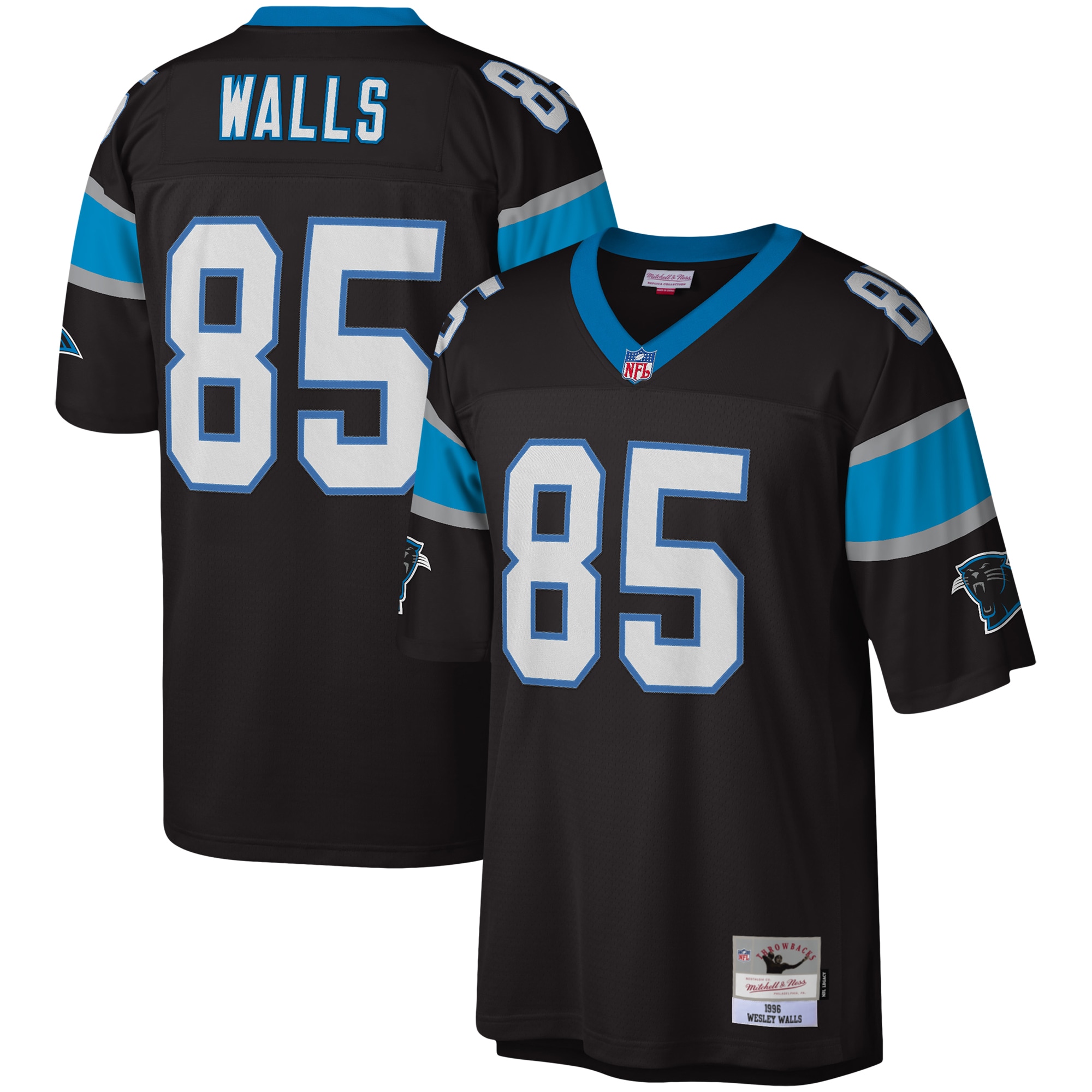 Carolina Panthers Wesley Walls Mitchell Ness Black Legacy NFL Jersey Men's