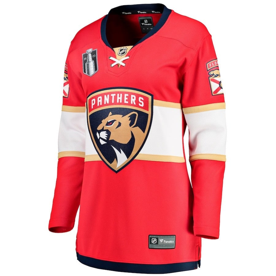 Florida Panthers 2023 Stanley Cup Final Home Breakaway Red NHL Jersey Women's