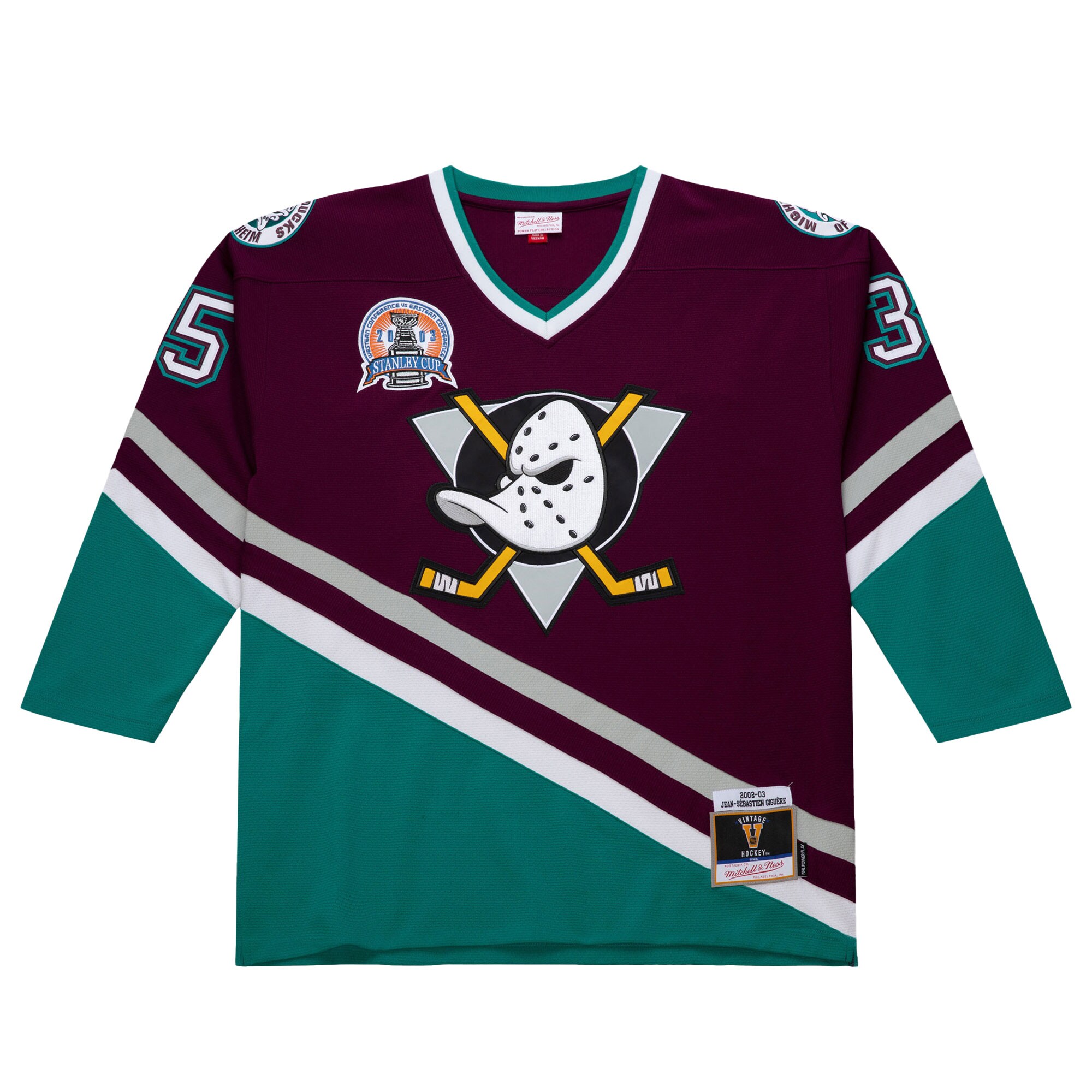 Anaheim Ducks Jean-Sebastien Giguere Purple 2002-03 Power Play NHL Jersey Men's