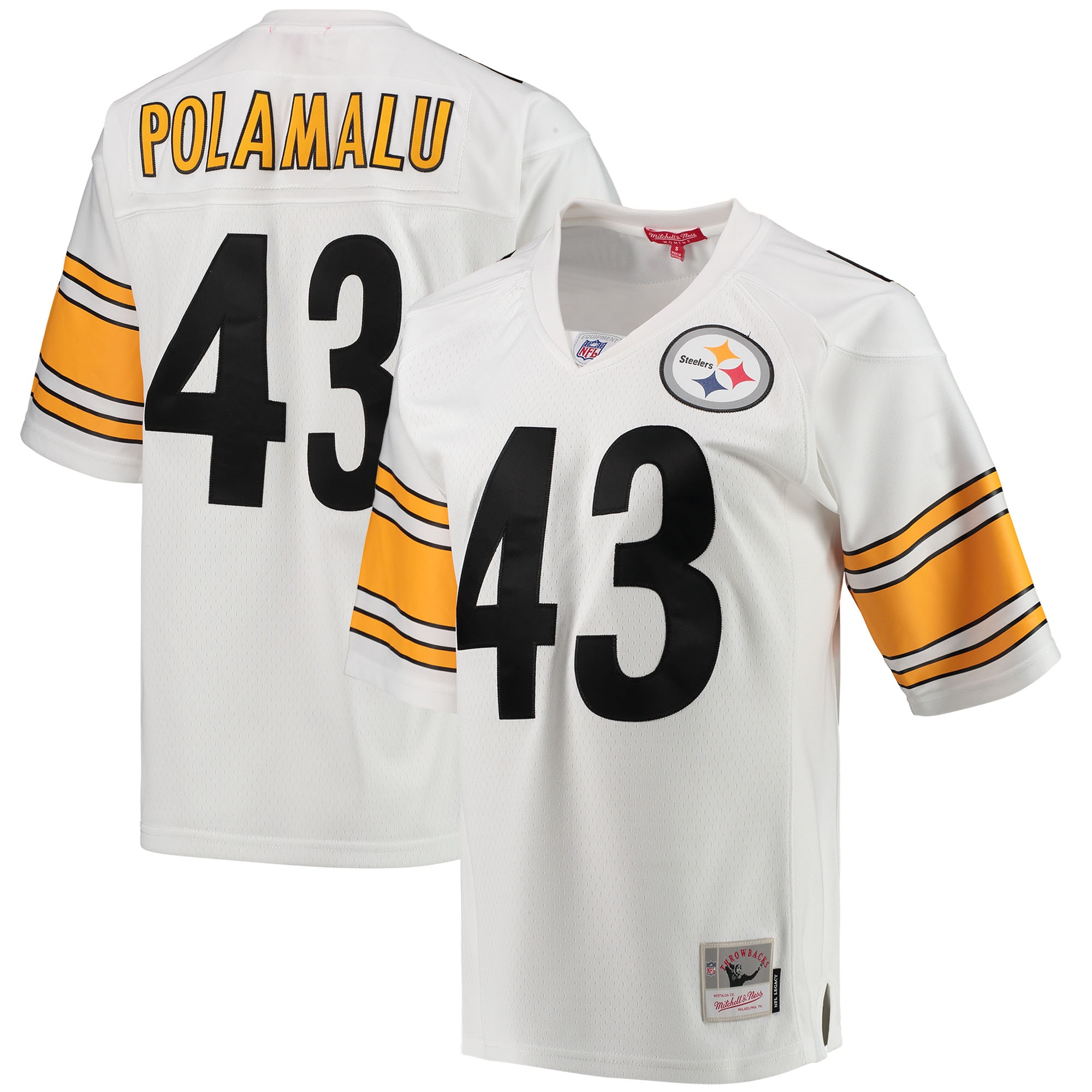 Pittsburgh Steelers Troy Polamalu Mitchell Ness White 2005 Legacy Team NFL Jersey Women's