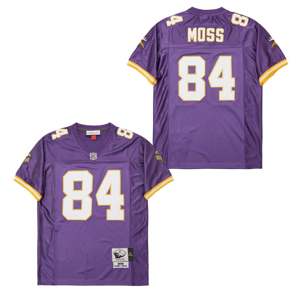 Randy Moss 84 Minnesota Vikings Throwback Purple NFL Jersey Men's
