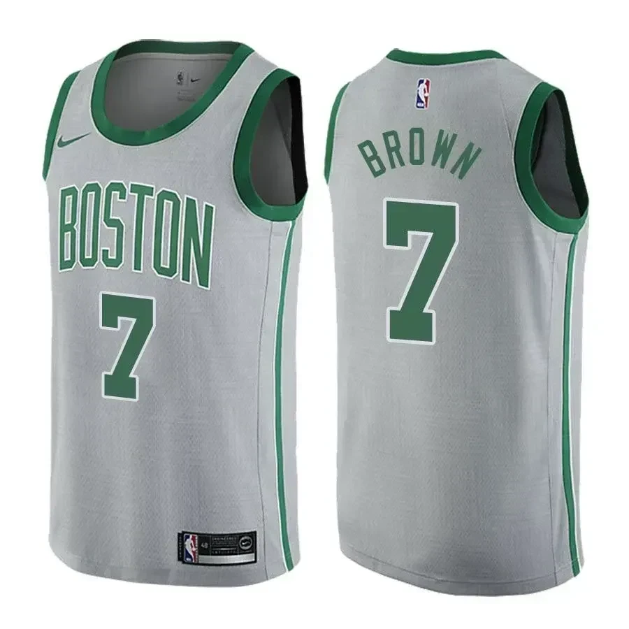 Boston Celtics Jaylen Brown 7 City Edition Gray NBA Jersey Men's
