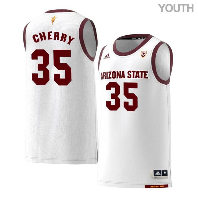 35 Taeshon Cherr White Retro Arizona State Sun Devils NCAA Jersey Youth