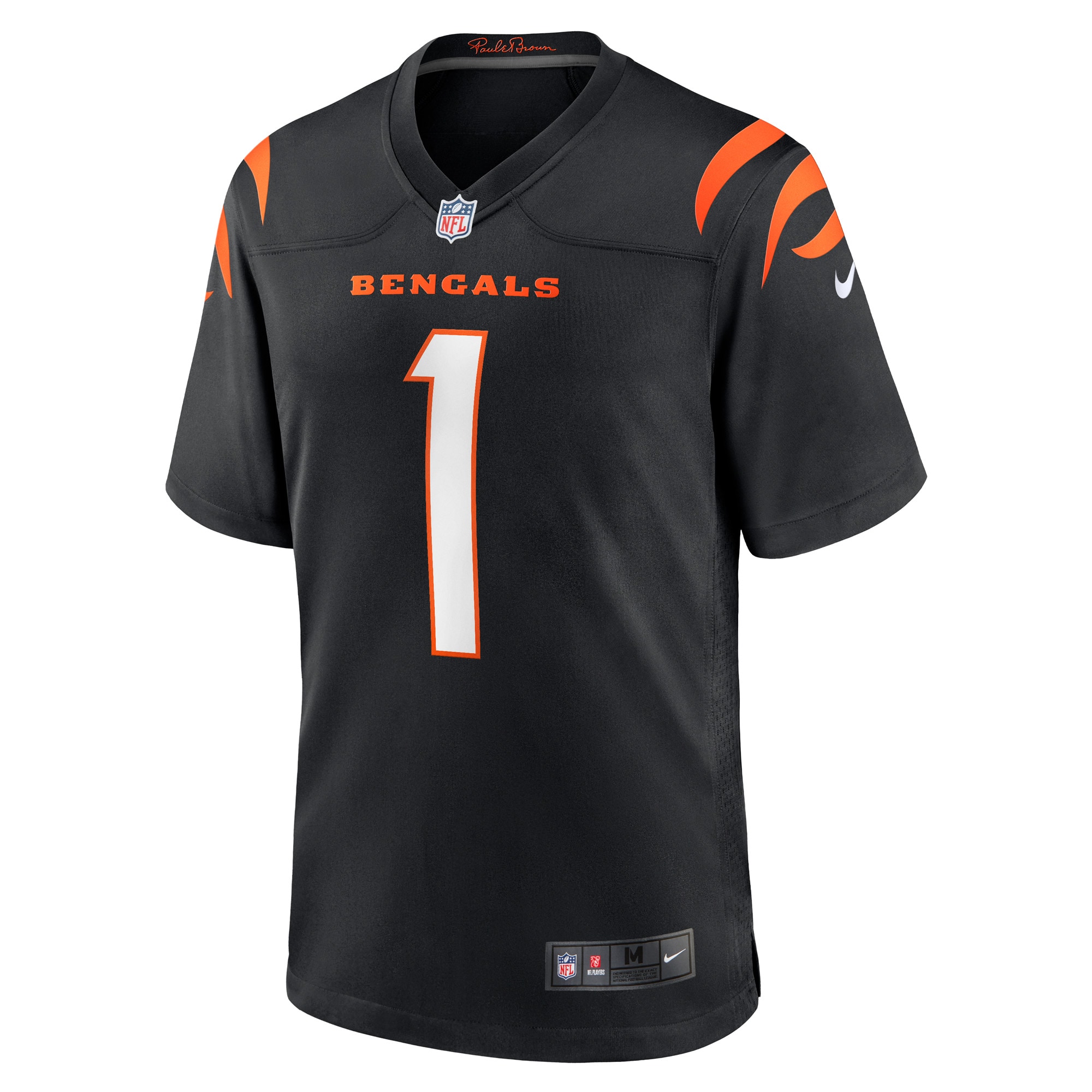 Cincinnati Bengals Number 1 Groom Black Game NFL Jersey Men's