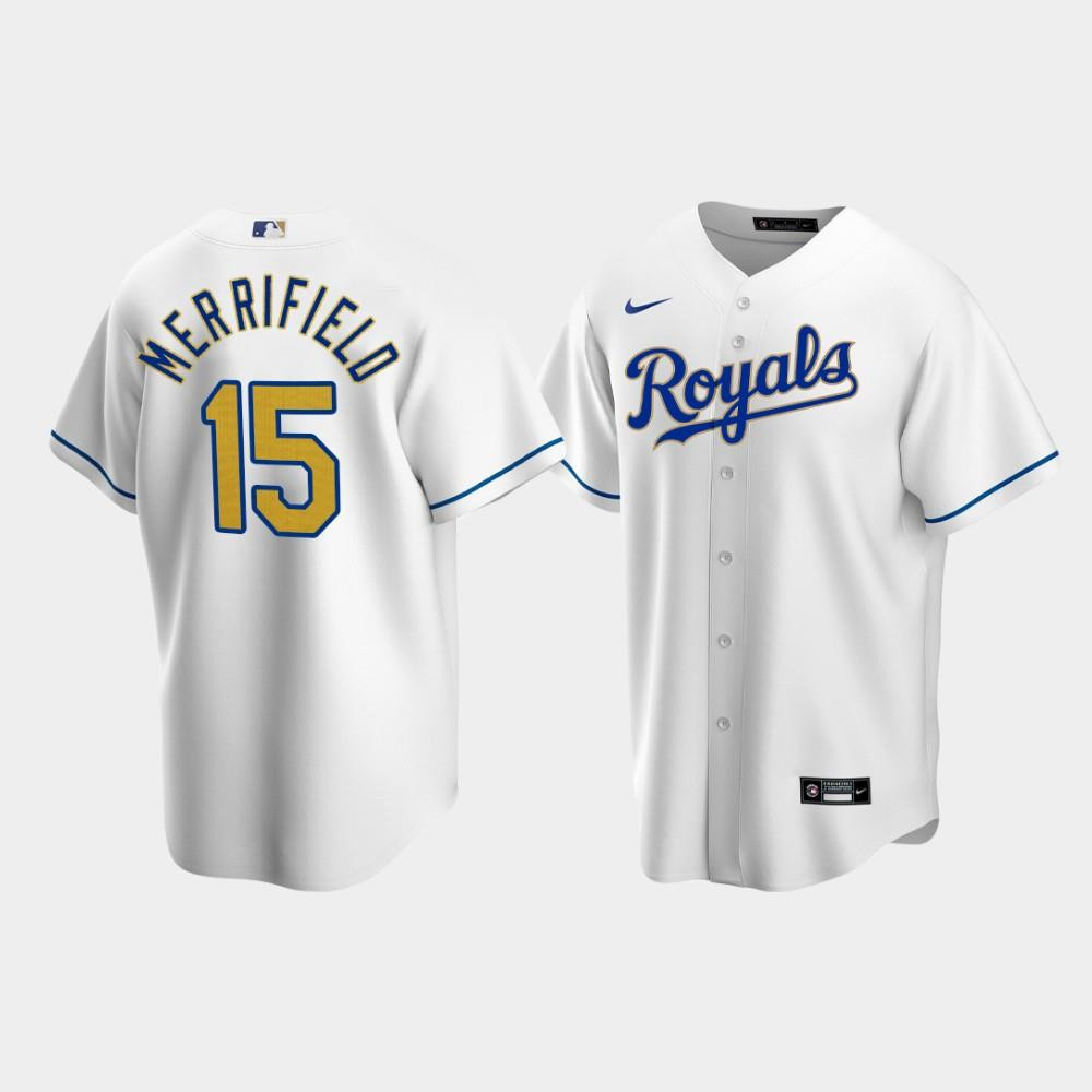 Kansas City Royals Whit Merrifield 15 White Home MLB Jersey Men's