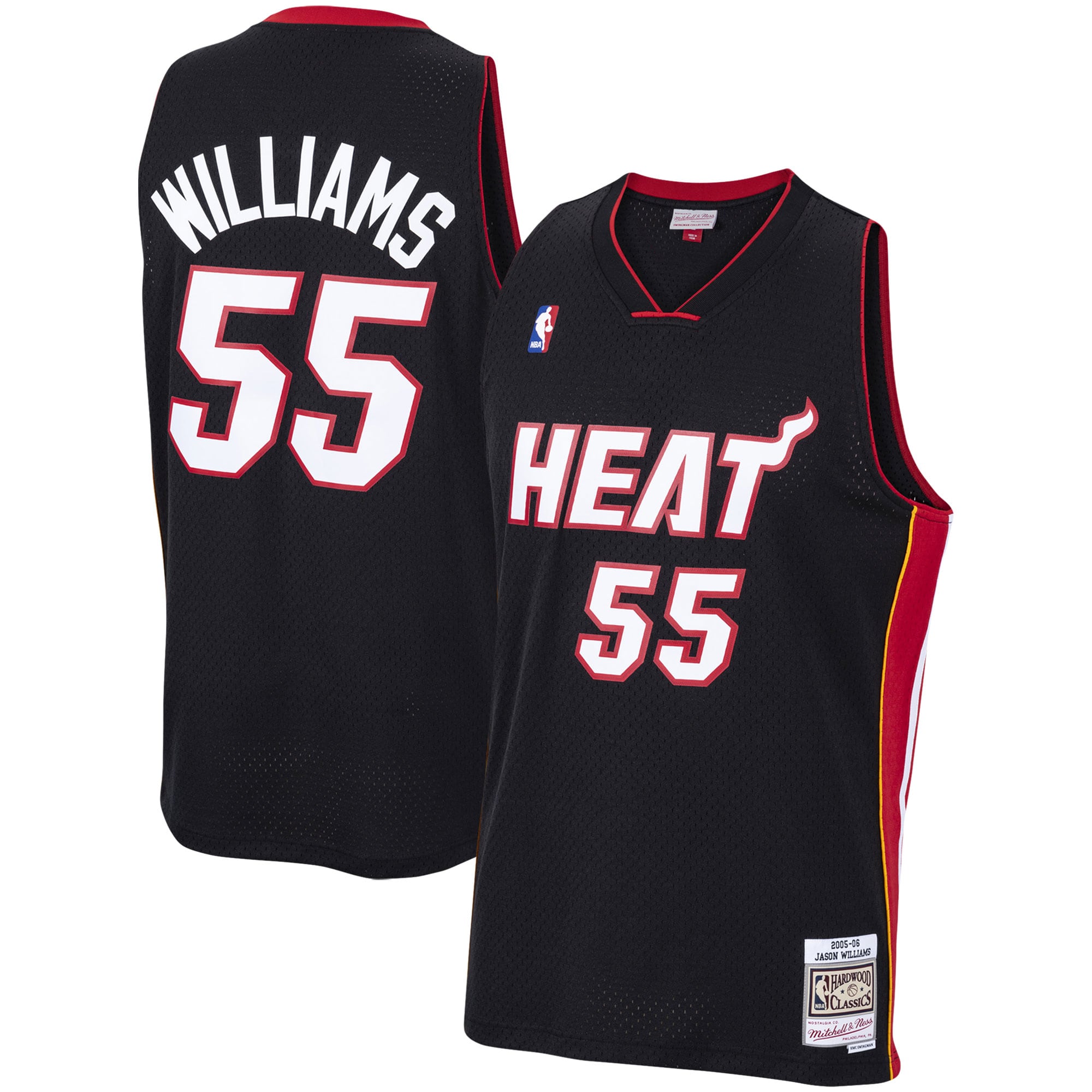 Mitchell Ness Jason Williams Black Miami Heat 2005-06 Hardwood Classics Swingman NBA Jersey Men's