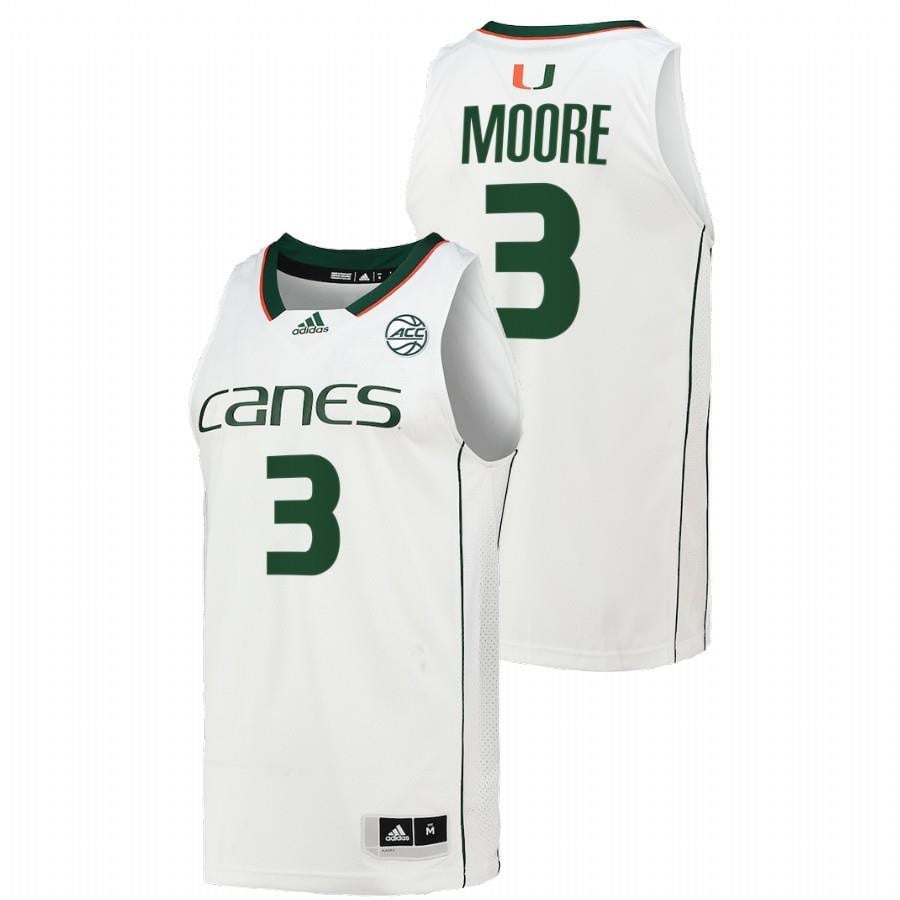 Miami Hurricanes Charlie Moore 3 202 White College NCAA Jersey Men's
