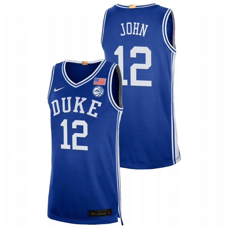 Theo John 12 Royal Duke Blue Devils 2023 College NCAA Jersey Men's