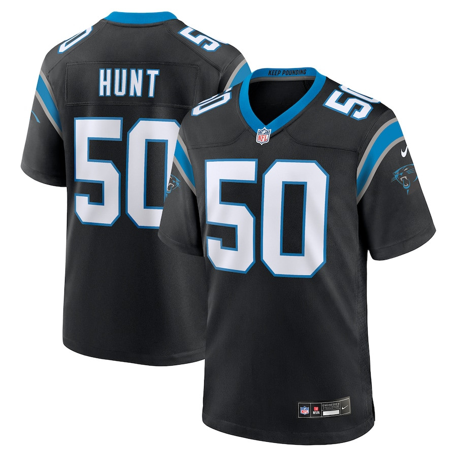 Robert Hunt 50 Carolina Panthers Game Black NFL Jersey Men's