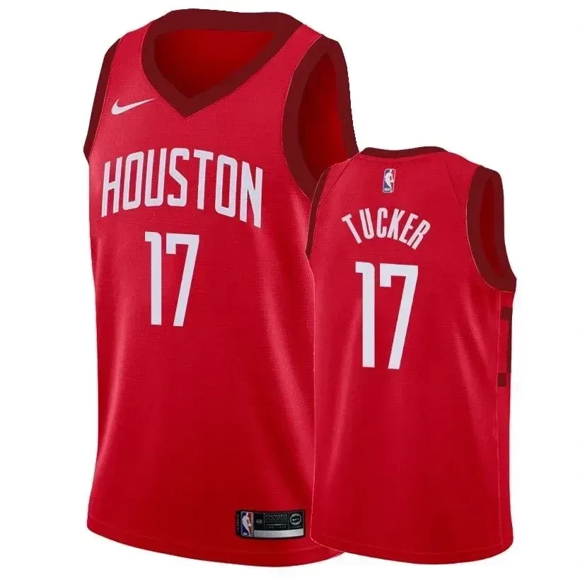 Houston Rockets P.j. Tucker 17 Earned Edition Red NBA Jersey Men's