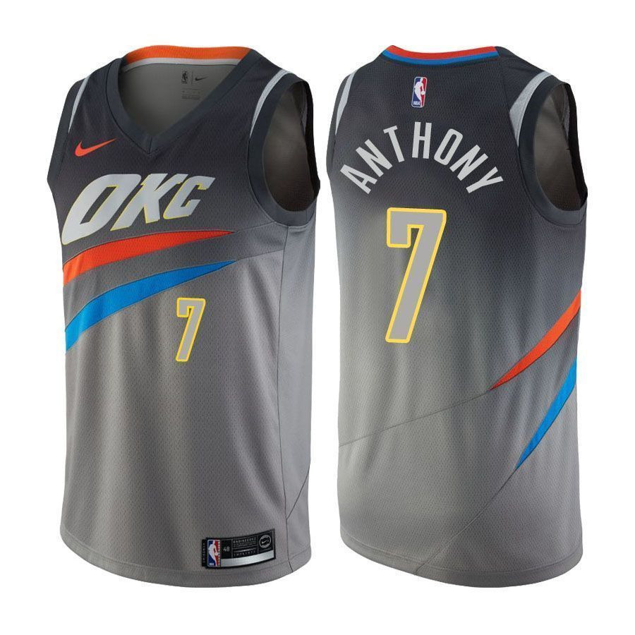 Thunder Carmelo Anthony 7 City Edition Gray NBA Jersey Men's