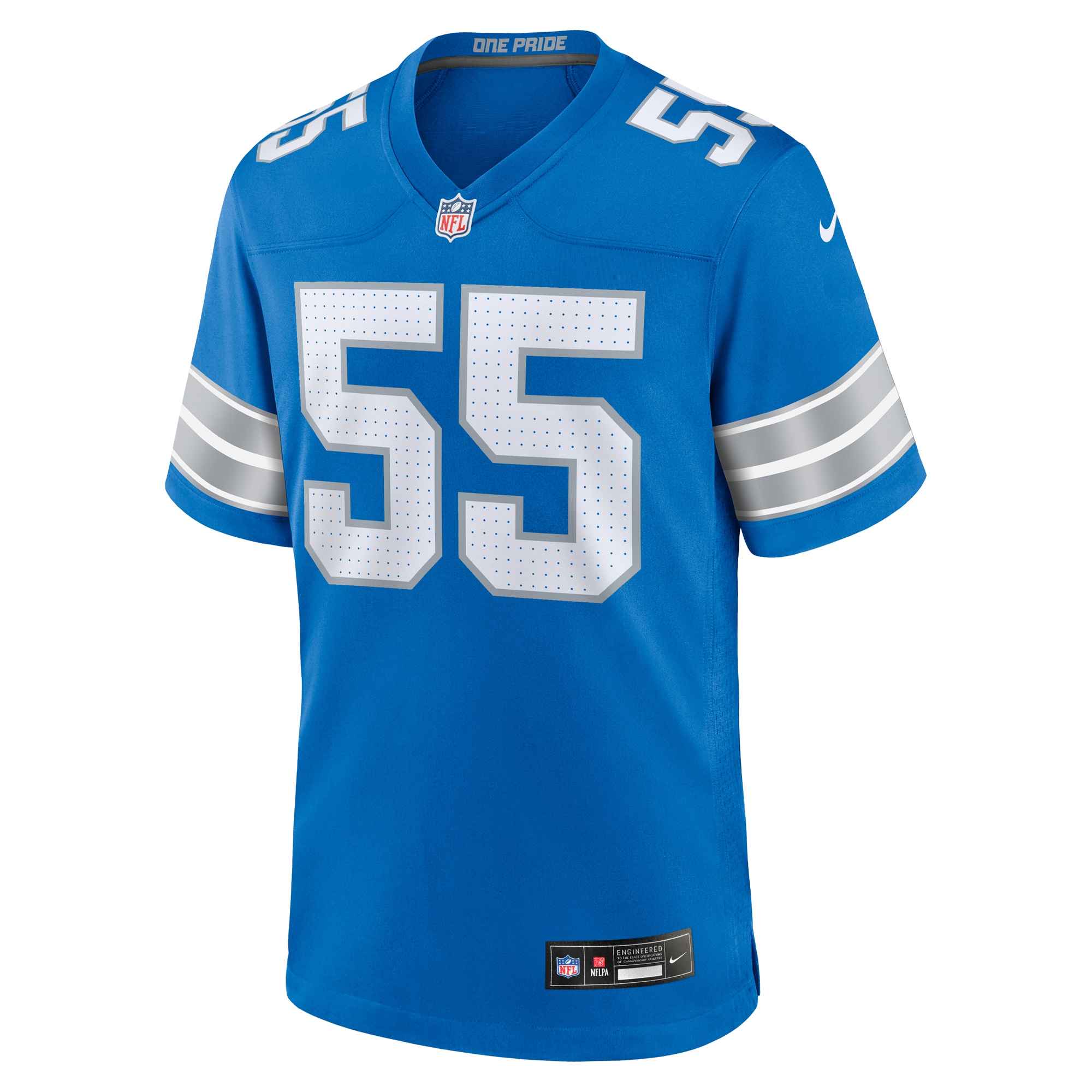 Detroit Lions Derrick Barnes Blue Team Game NFL Jersey Men's