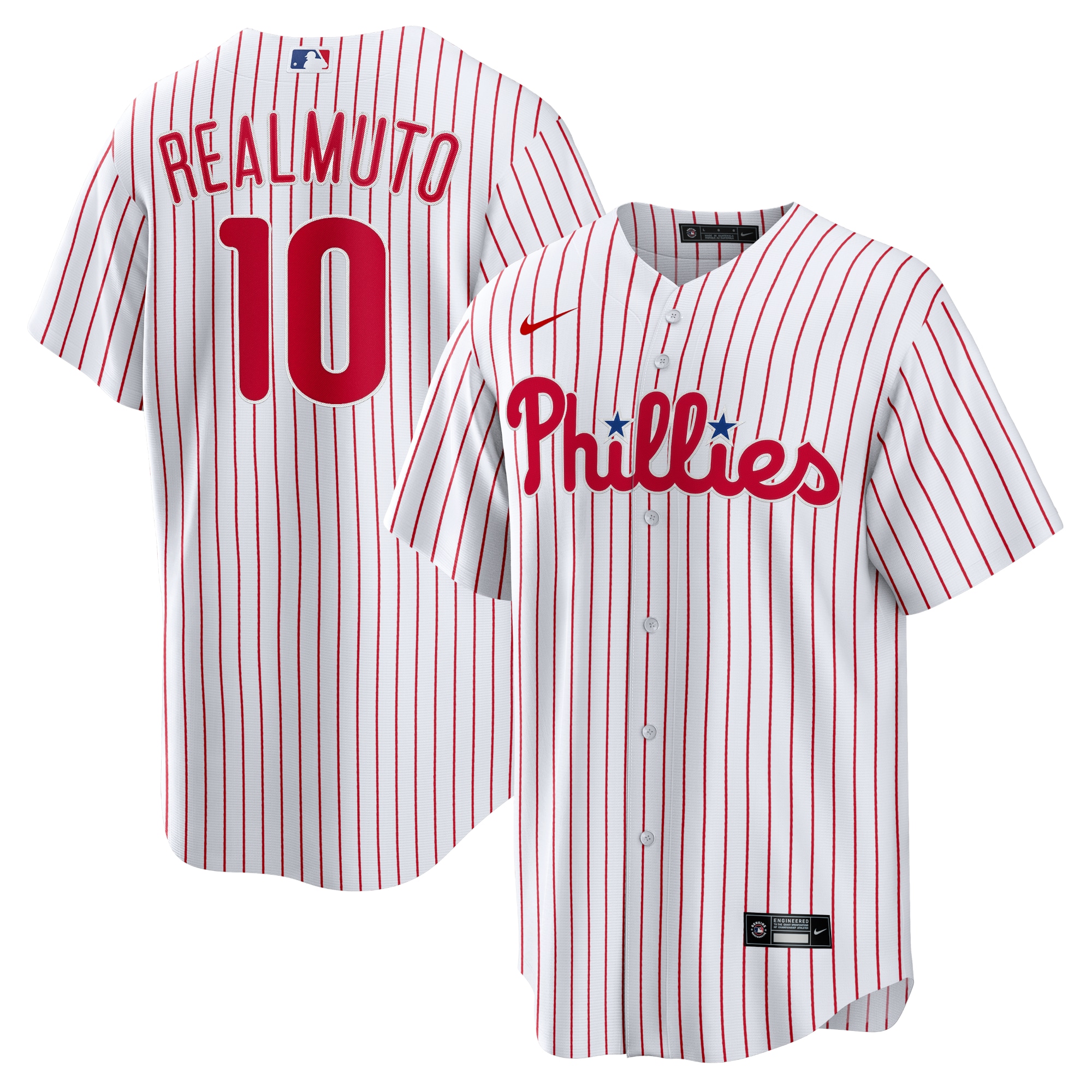 Philadelphia Phillies JT Realmuto White Home Player Name MLB Jersey Men's
