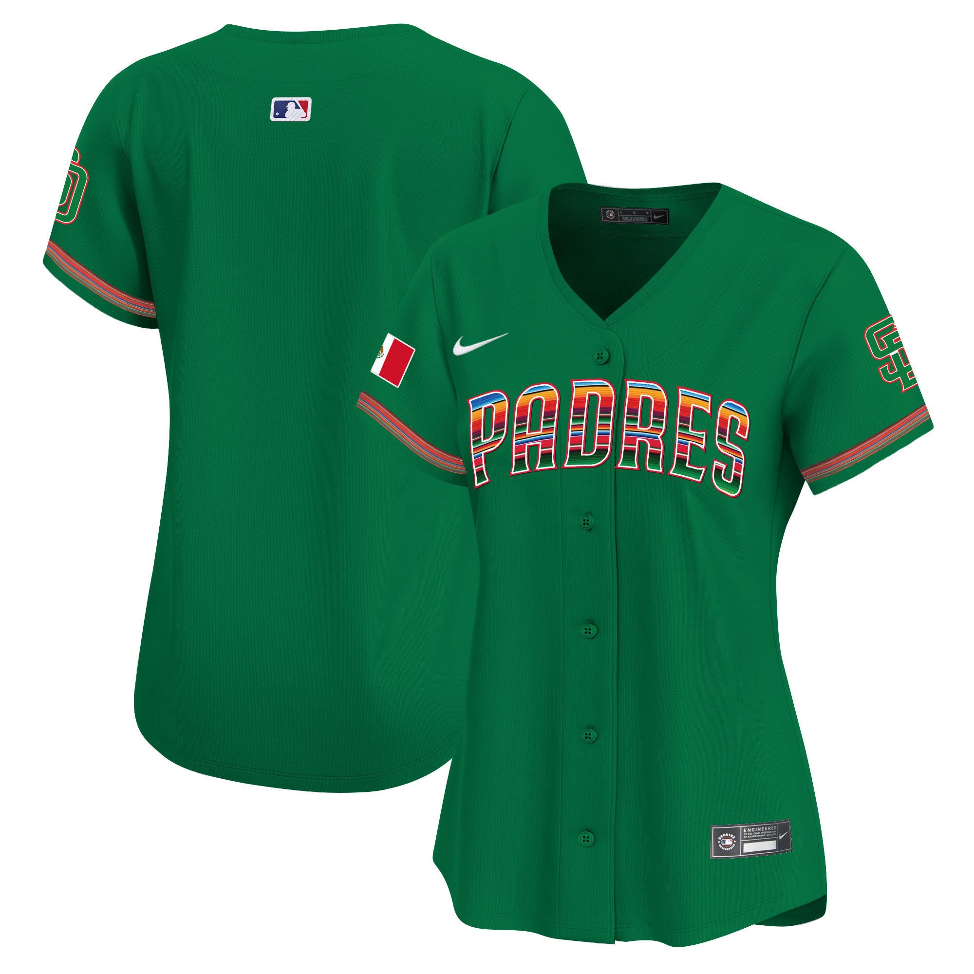 San Diego Padres Mexico Green MLB Jersey Women's