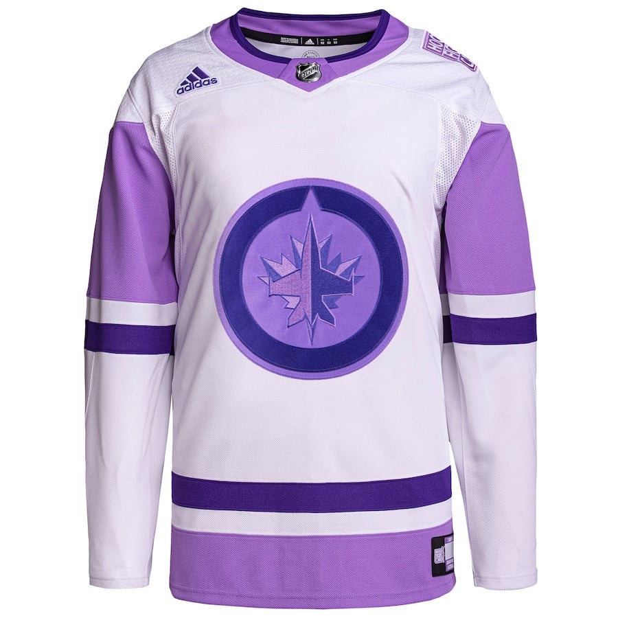 Winnipeg Jets Fights Cancer Primegreen Custom White/Purple NHL Jersey Men's