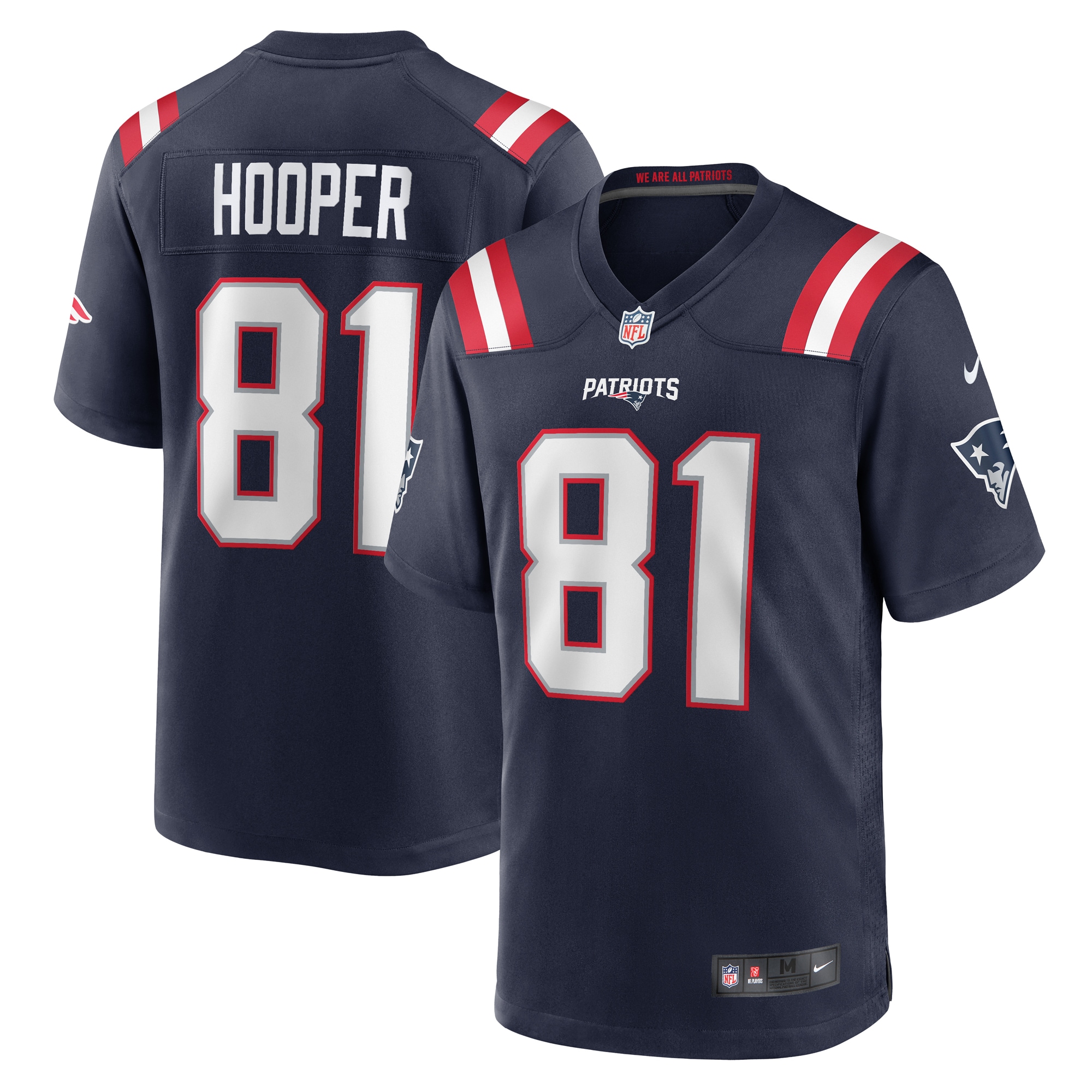 New England Patriots Austin Hooper Navy Game NFL Jersey Men's